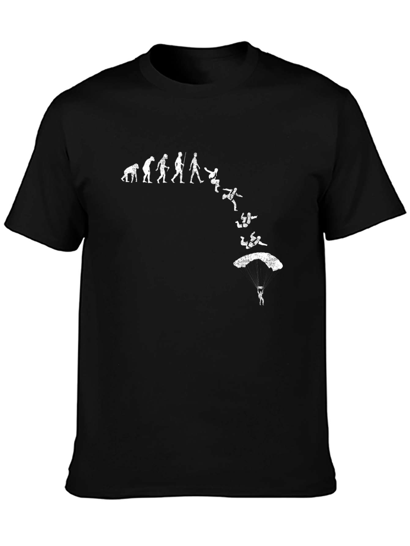 Black Evolution of Skydiving T-Shirt - Black Cotton Tee view 3