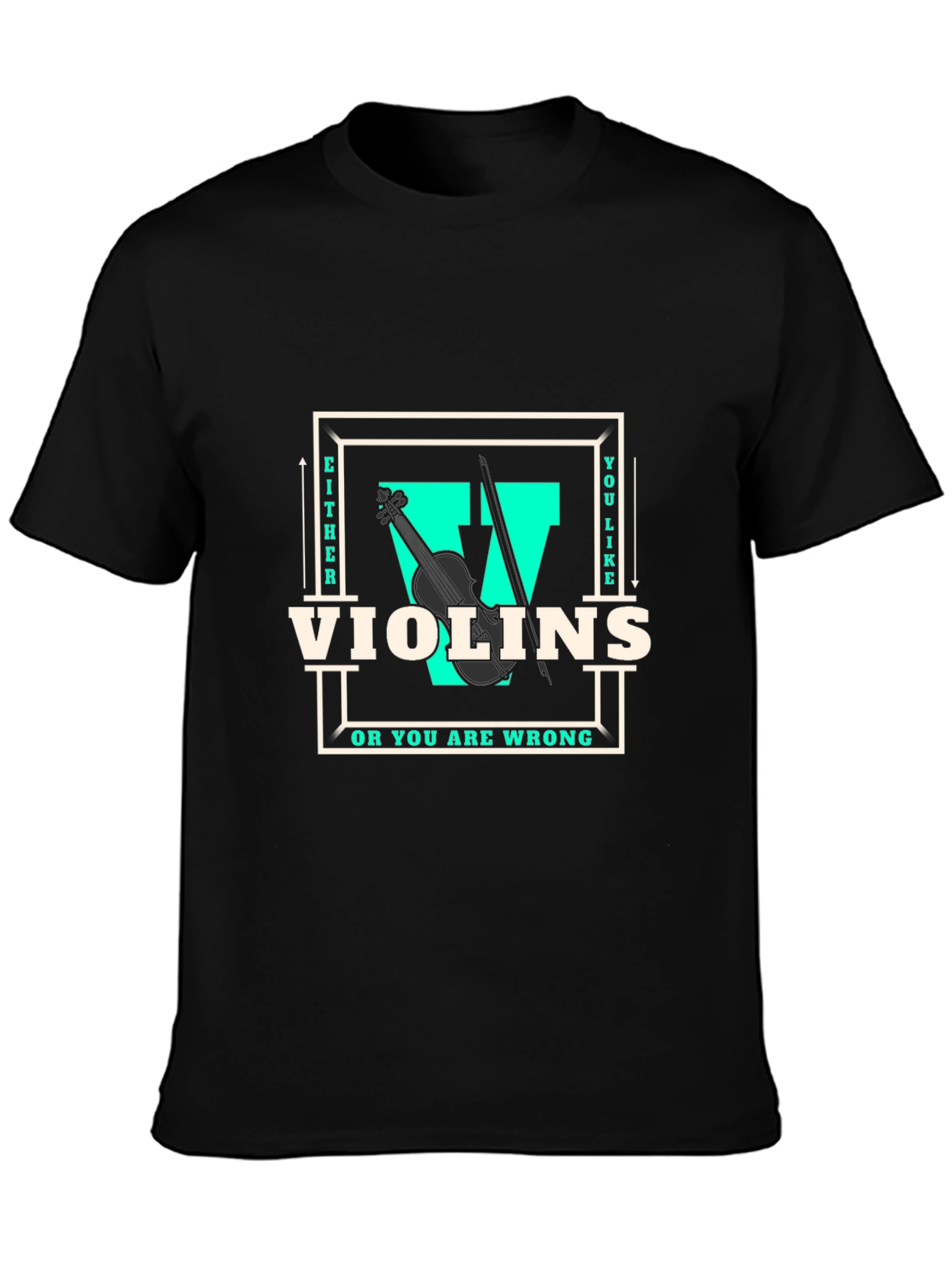 Black Violin Lover T-Shirt - Music Gift view 3