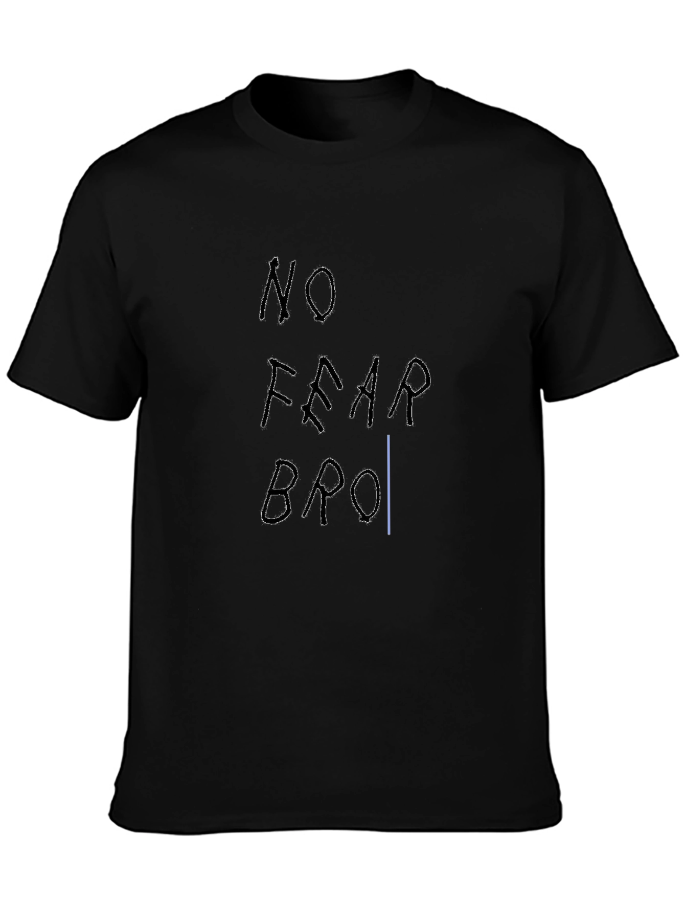 Black No Fear Bro Graphic T-Shirt - Black Cotton Casual Tee view 3