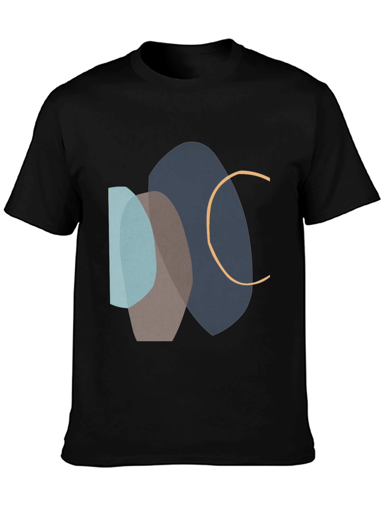 Black Abstract Graphic Print Black T-Shirt view 3
