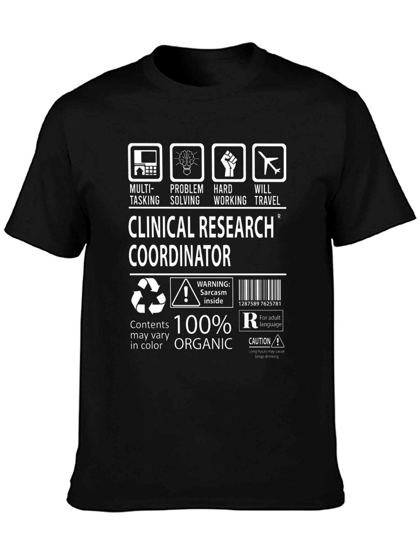 Black Clinical Research Coordinator T-Shirt view 3