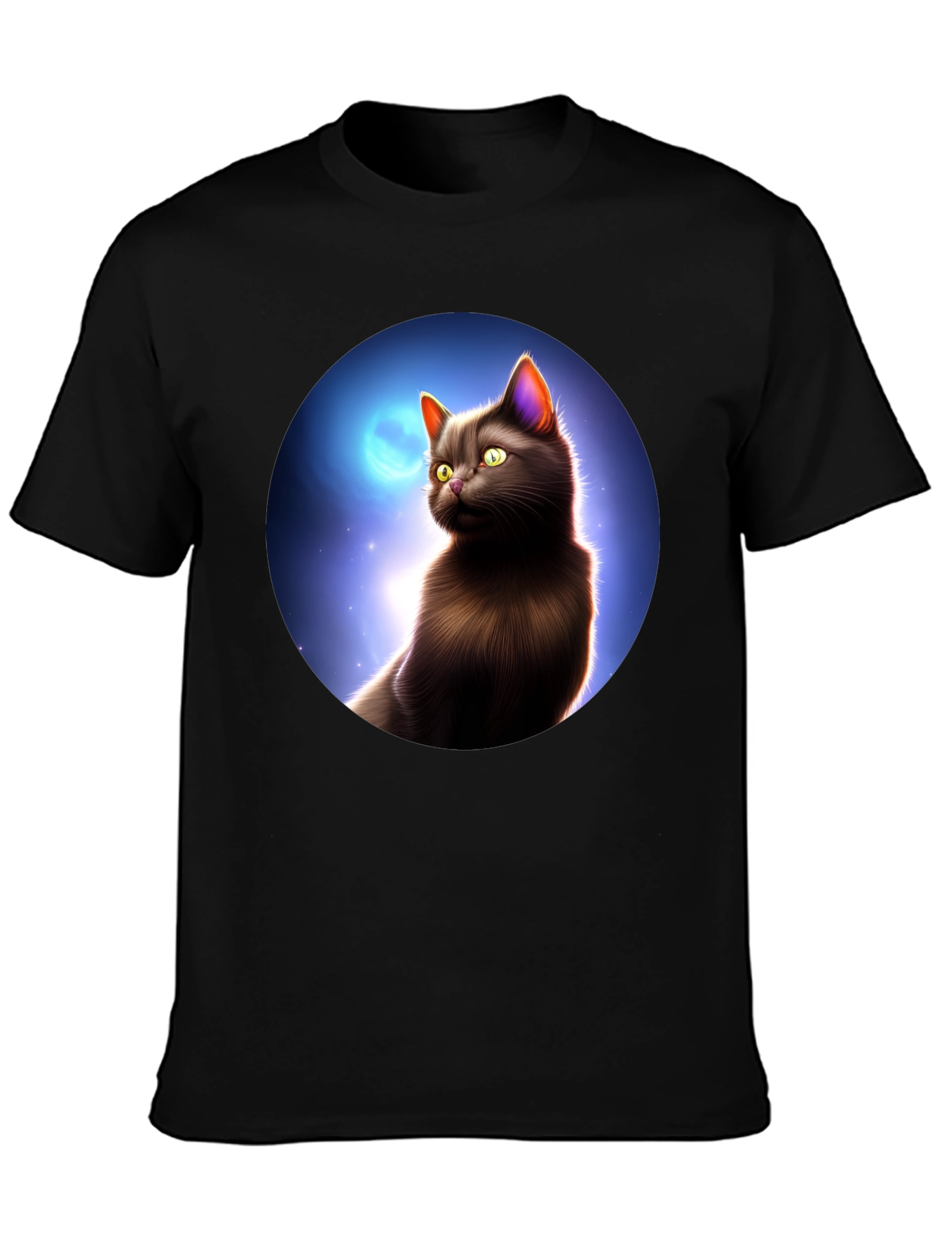 Black Black Cat Moon T-Shirt view 3