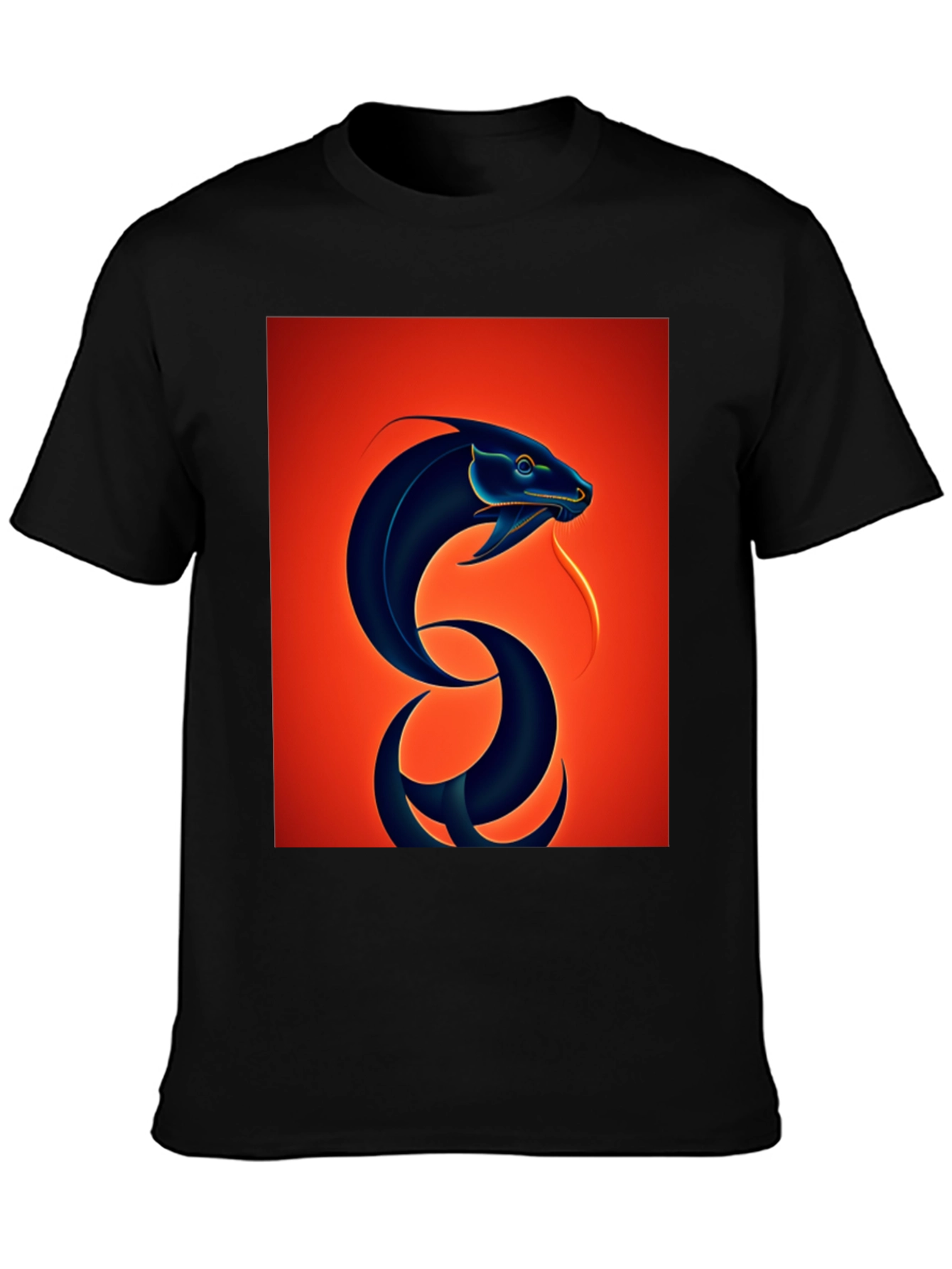 Black Snake Graphic Tee - Bold Serpent Design view 3