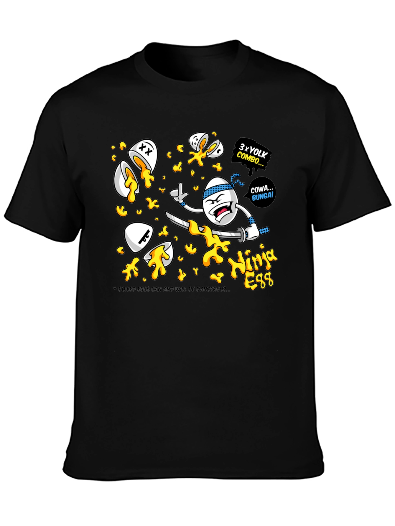Black Ninja Egg Graphic T-Shirt view 3