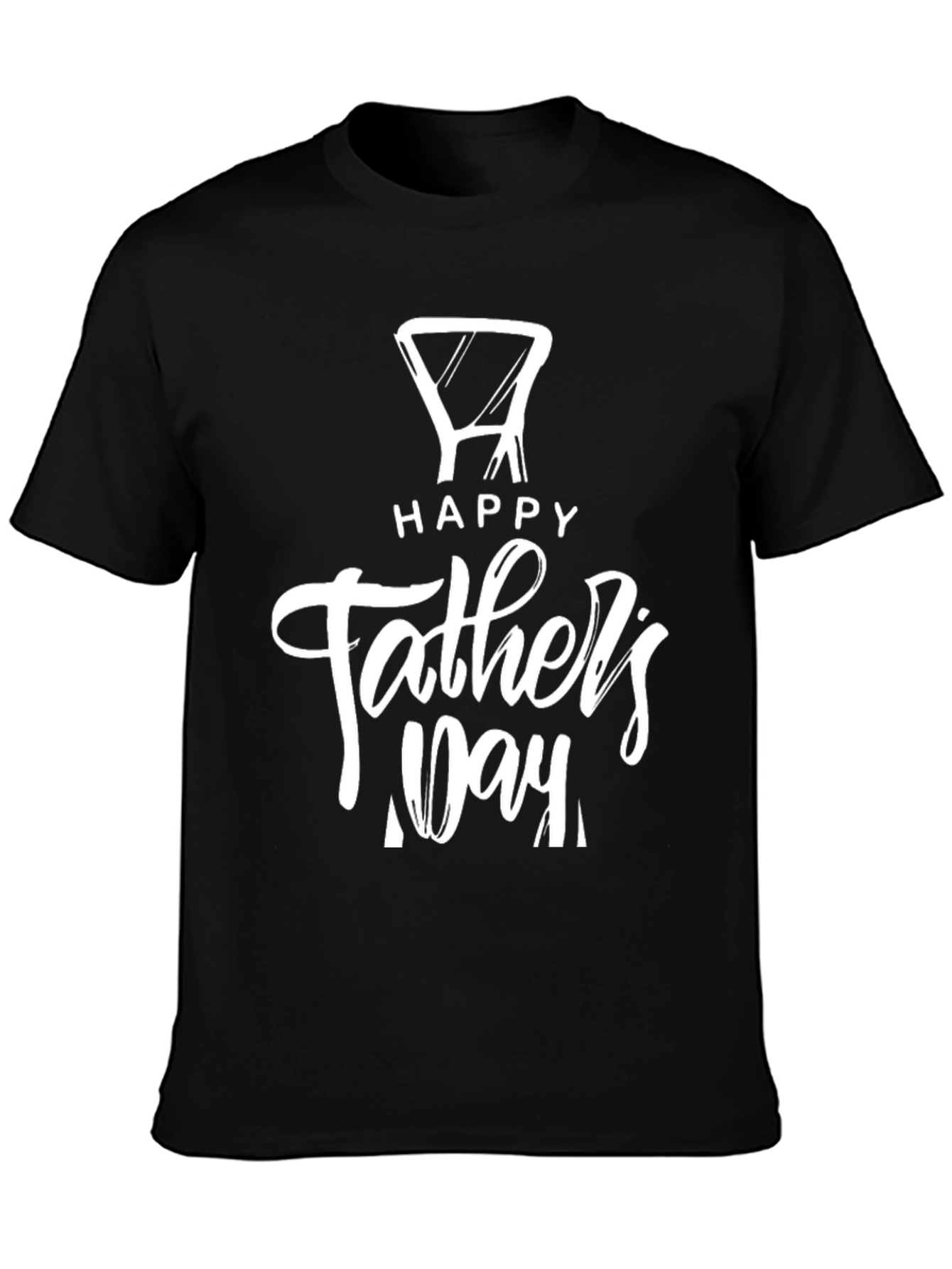 Black Happy Father's Day Men's T-Shirt view 3