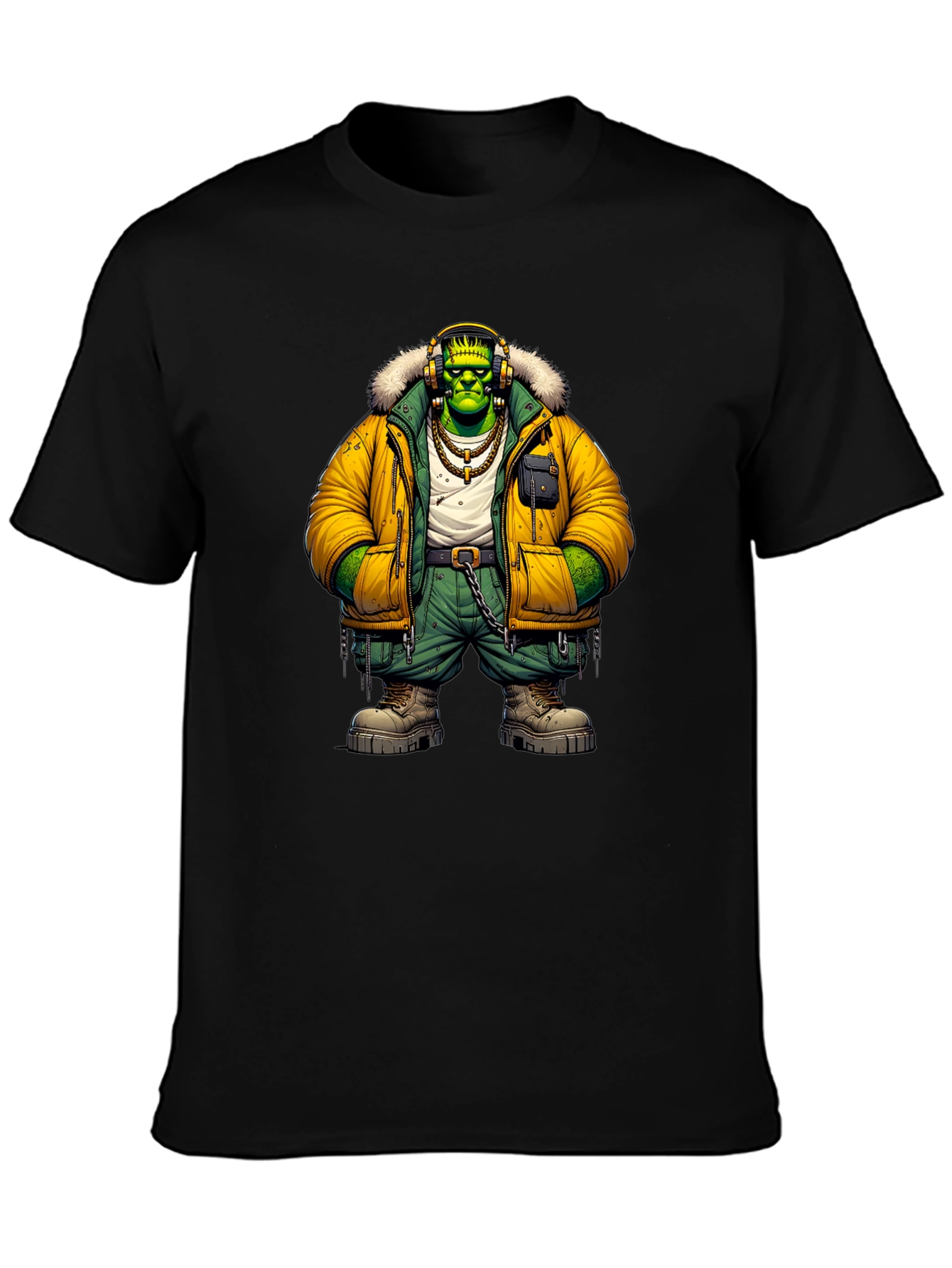 Black Frankenstein Graphic Tee - Urban Style view 3