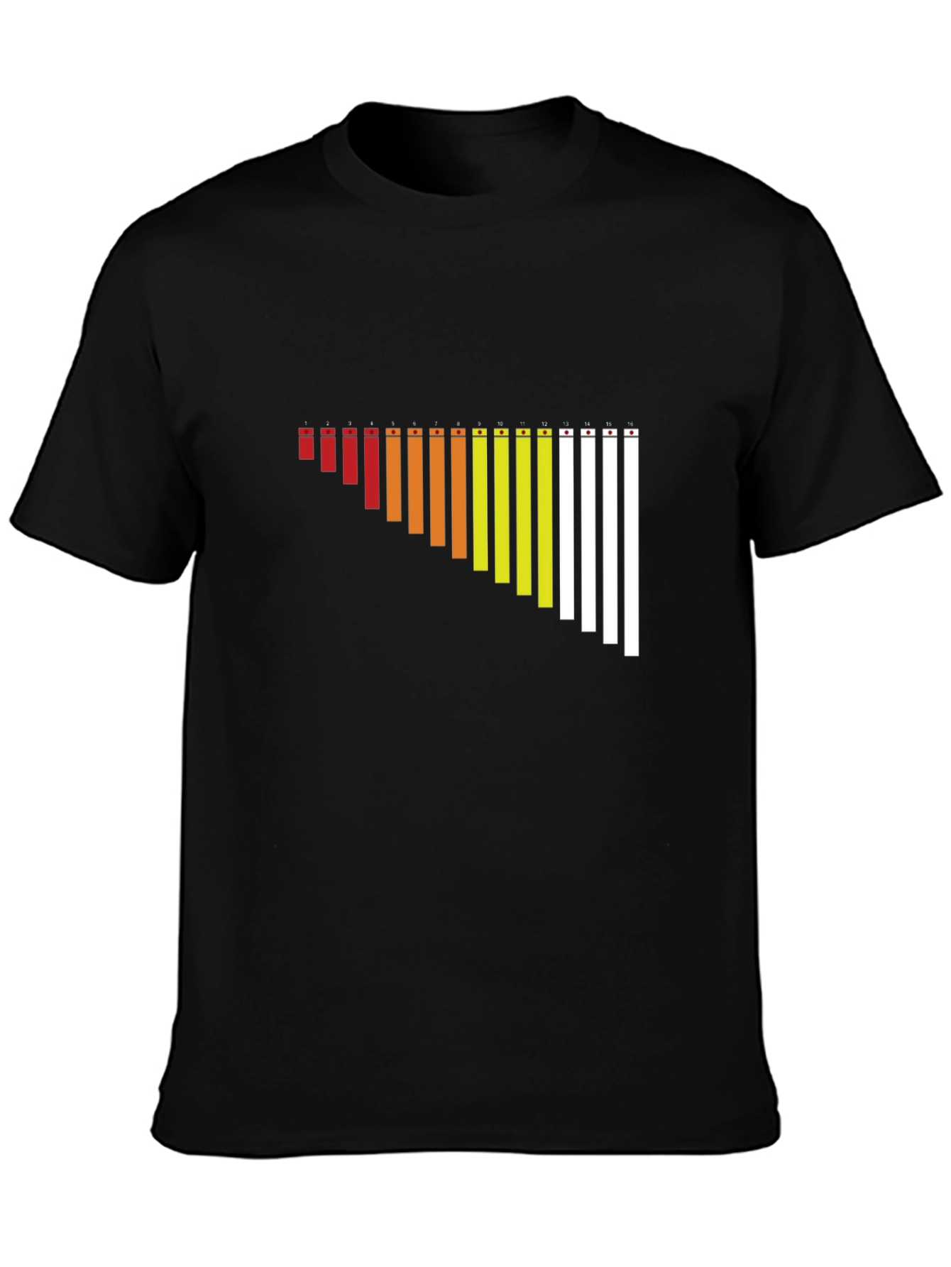 Black Gradient Xylophone Black T-Shirt view 3