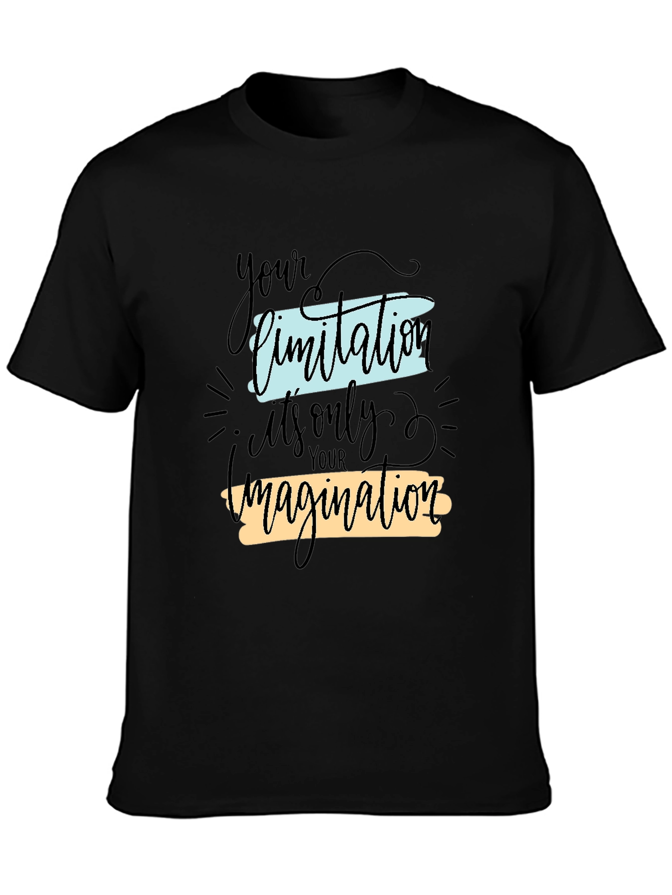 Black Inspirational Graphic Tee - Your Limitation Imagination view 3