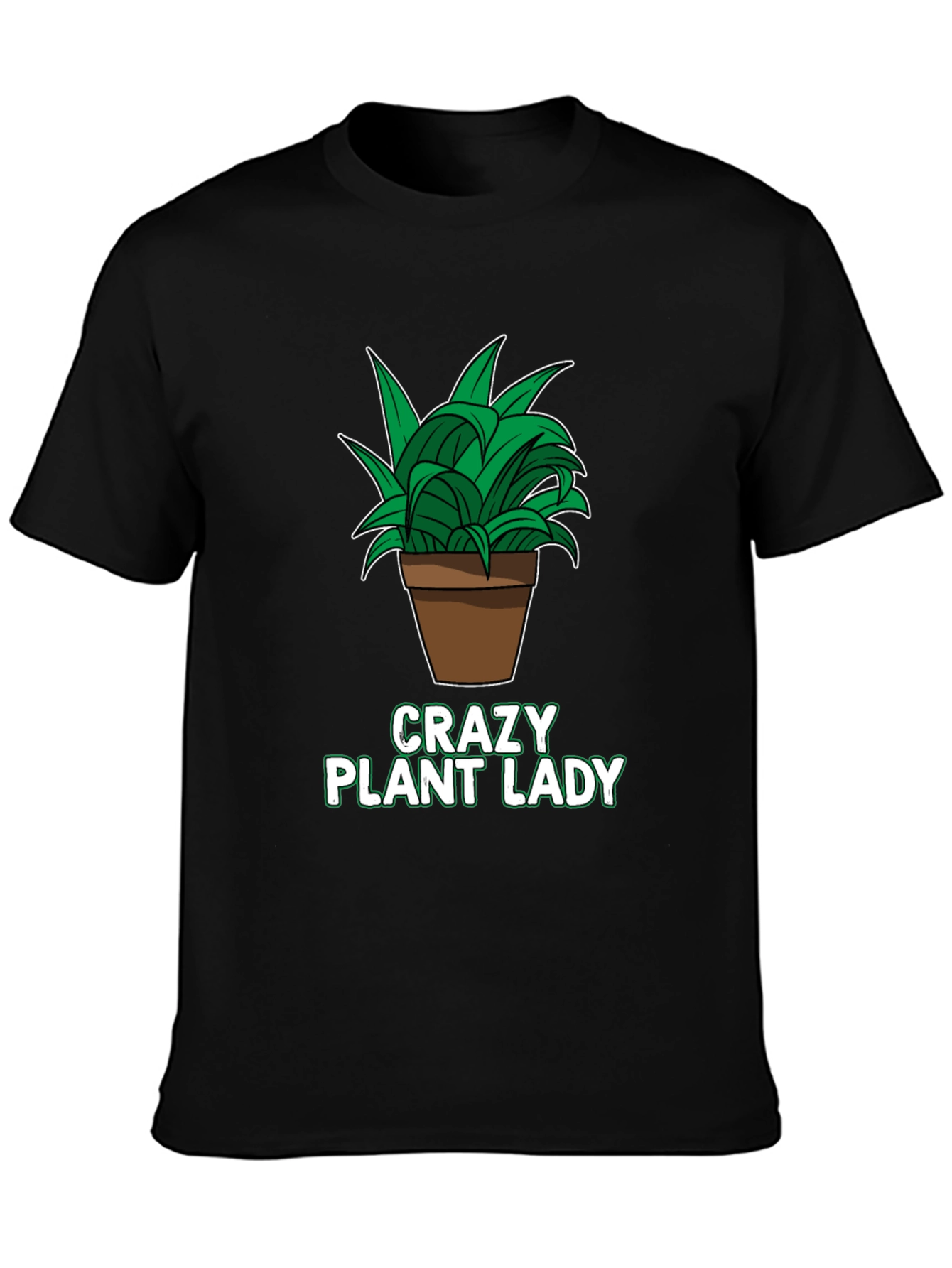 Black Crazy Plant Lady Graphic T-Shirt - Black view 3