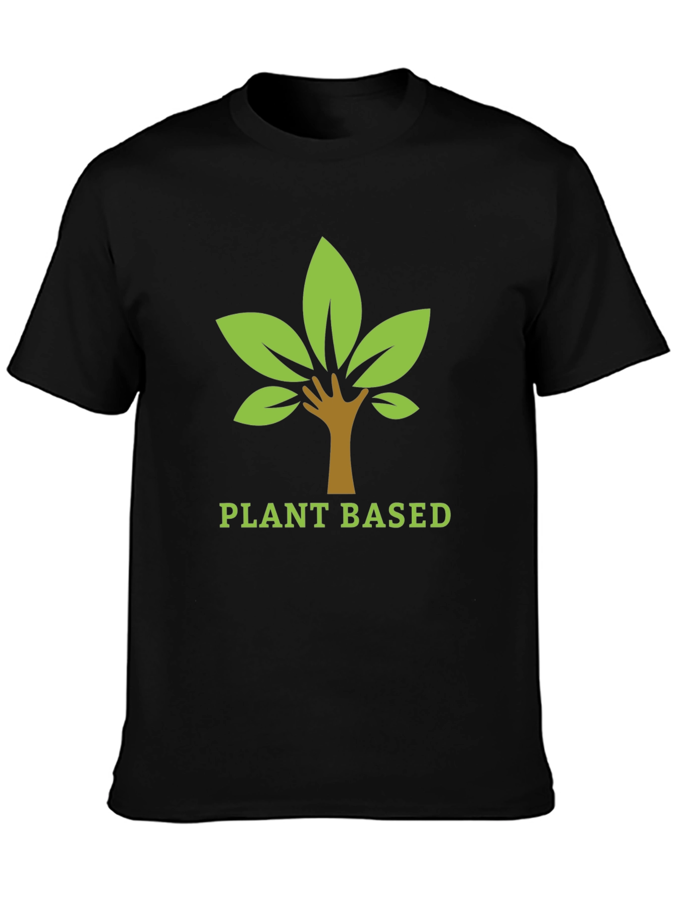 Black Plant Based T-Shirt: Nature-Inspired Design view 3