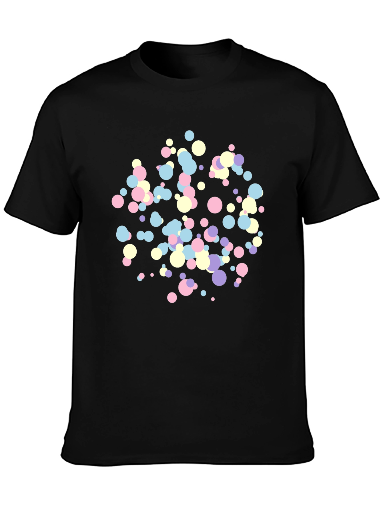 Black Confetti Dot Black T-Shirt view 3