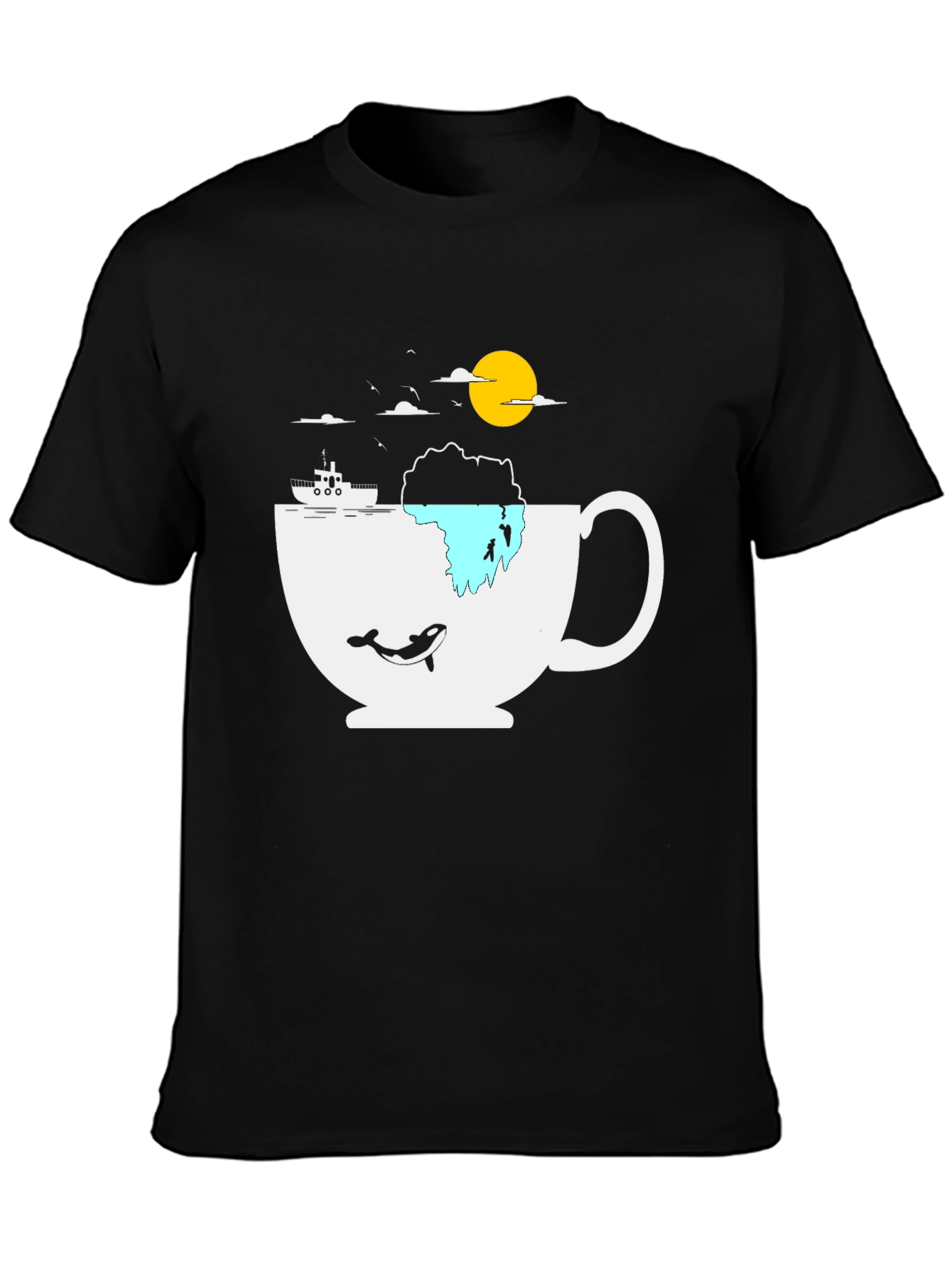 Black Ocean Cup Graphic Tee view 3