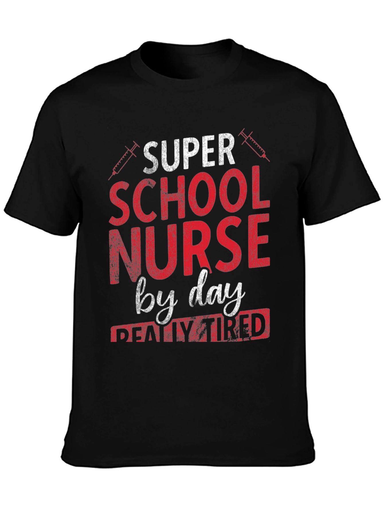 Black Super School Nurse T-Shirt view 3