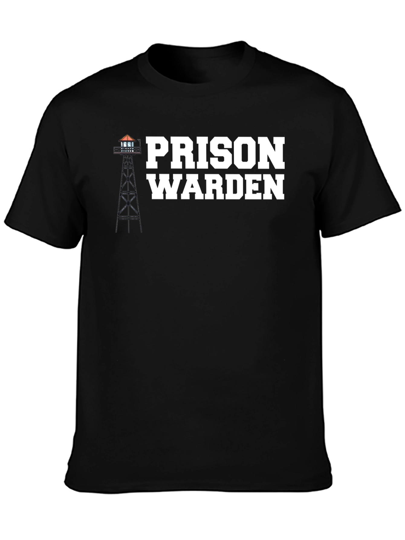 Black Prison Warden Graphic Tee - Classic Black T-Shirt view 3