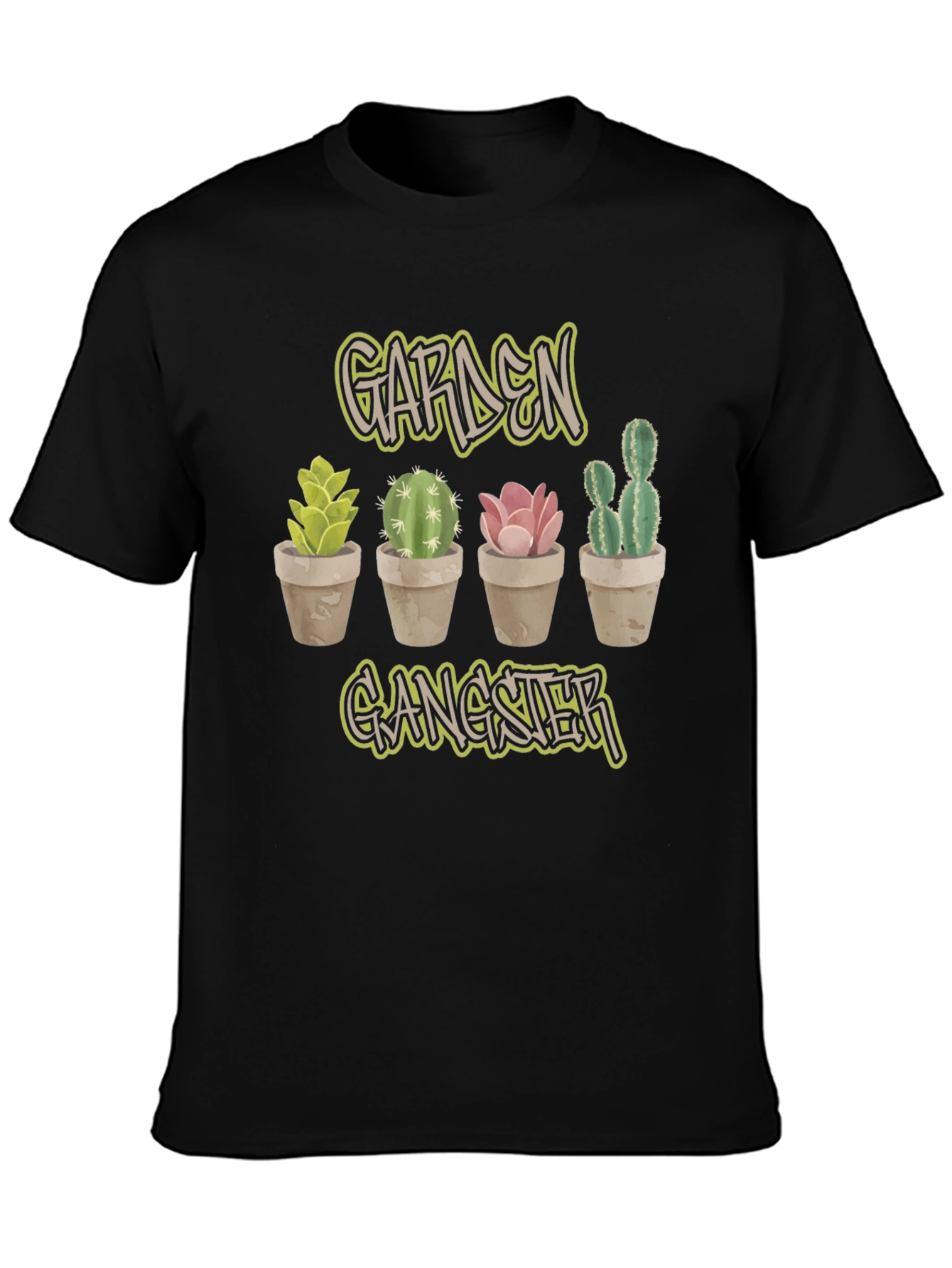 Black Garden Gangster Cactus Tee view 3