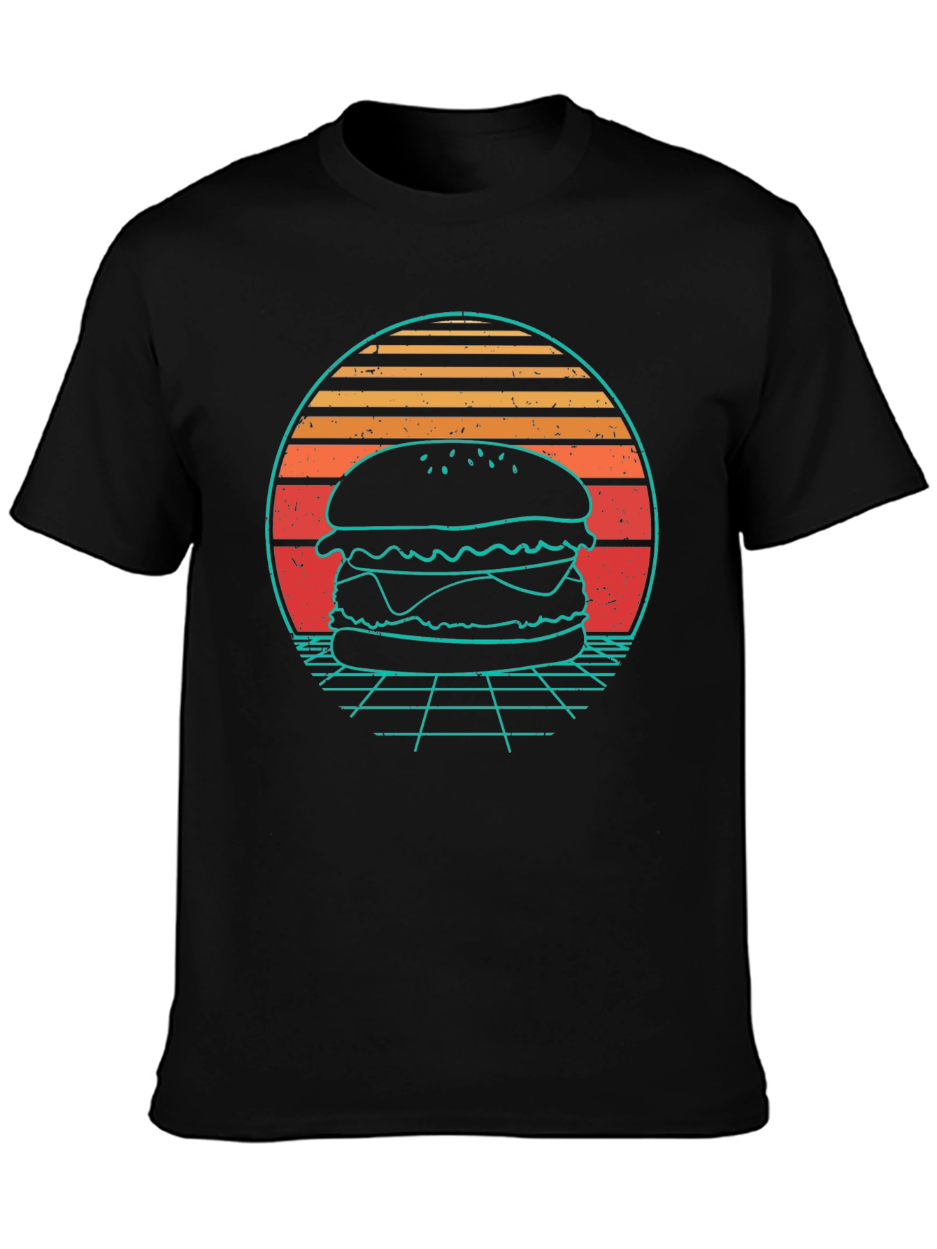 Retro Burger T-Shirt - Synthwave Design - 3