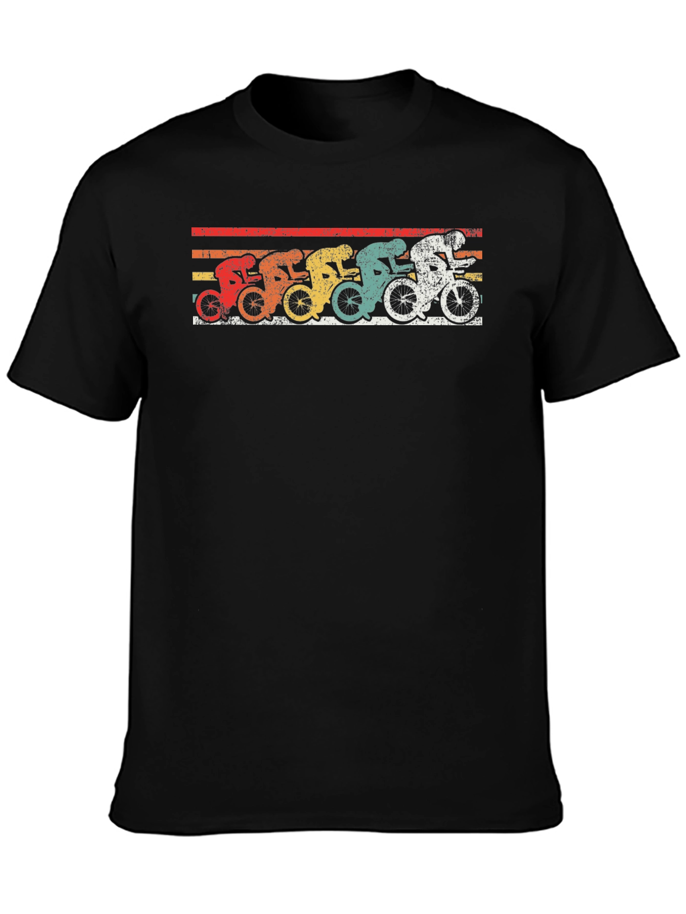Black Retro Cycling T-Shirt - Vintage Biker Design view 3