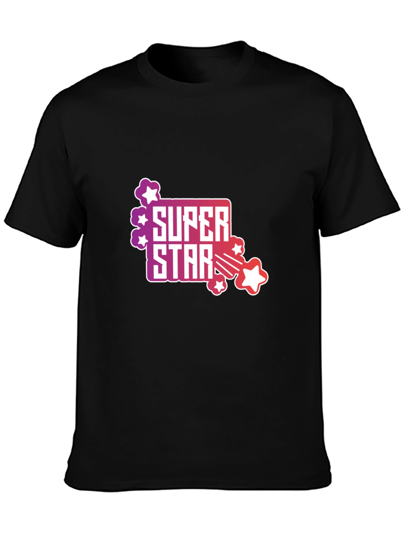 Black Super Star Graphic Tee - Men's Black T-Shirt view 3