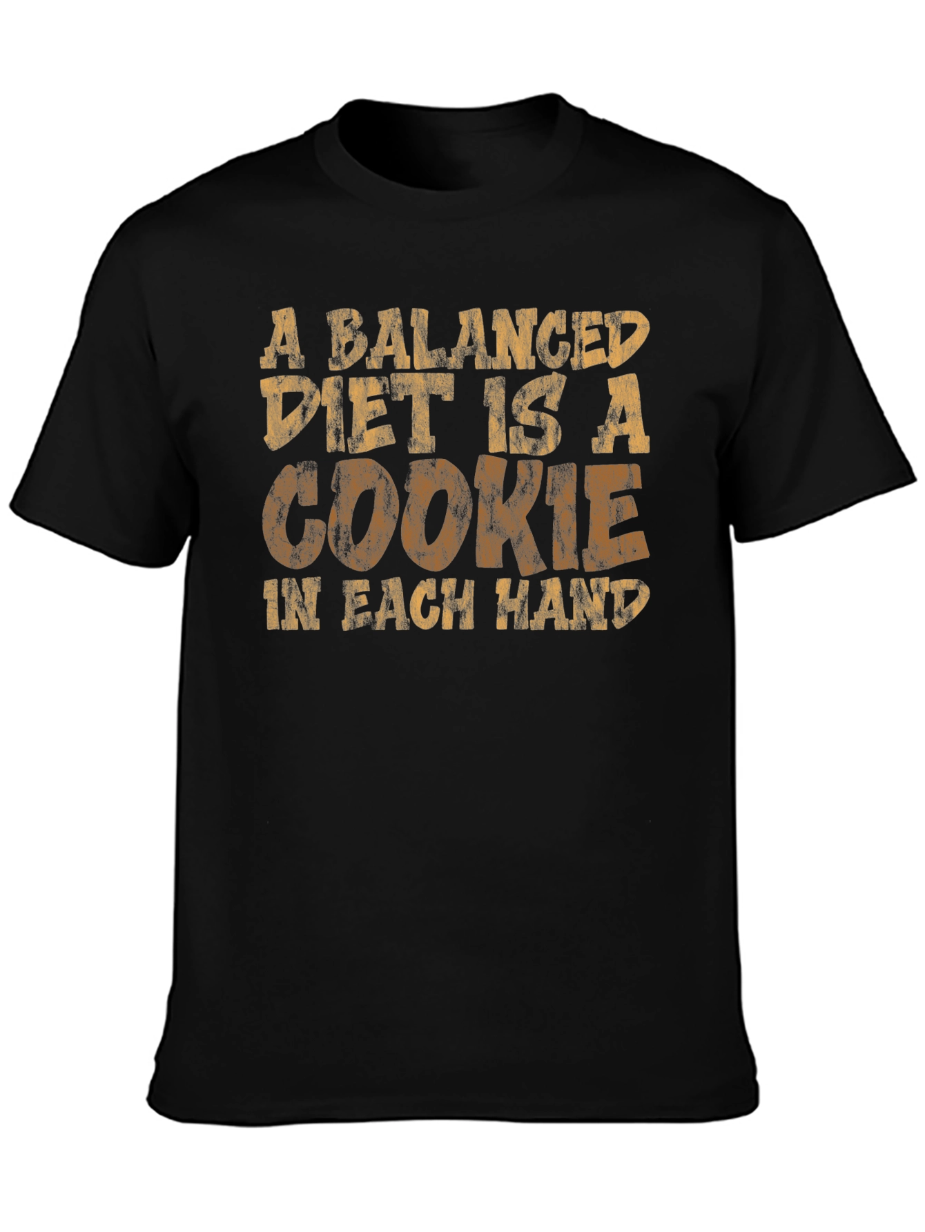 Black Balanced Diet Cookie T-Shirt - Funny Graphic Tee view 3