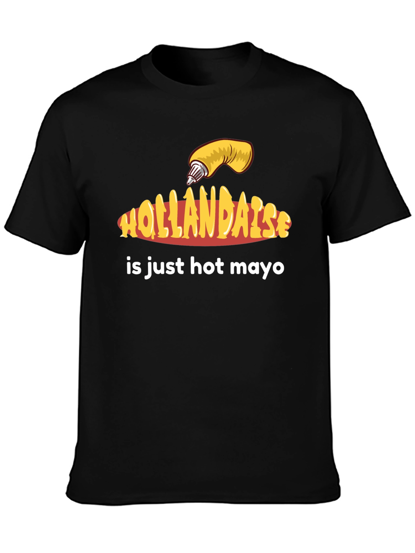 Black Hollandaise Hot Mayo T-Shirt - Funny Foodie Tee view 3