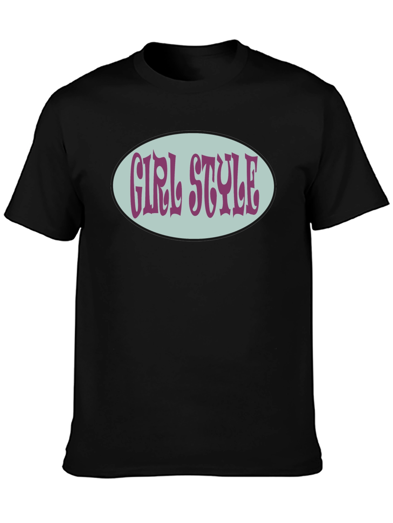 Black Girl Style Graphic Tee - Retro Oval Design view 3