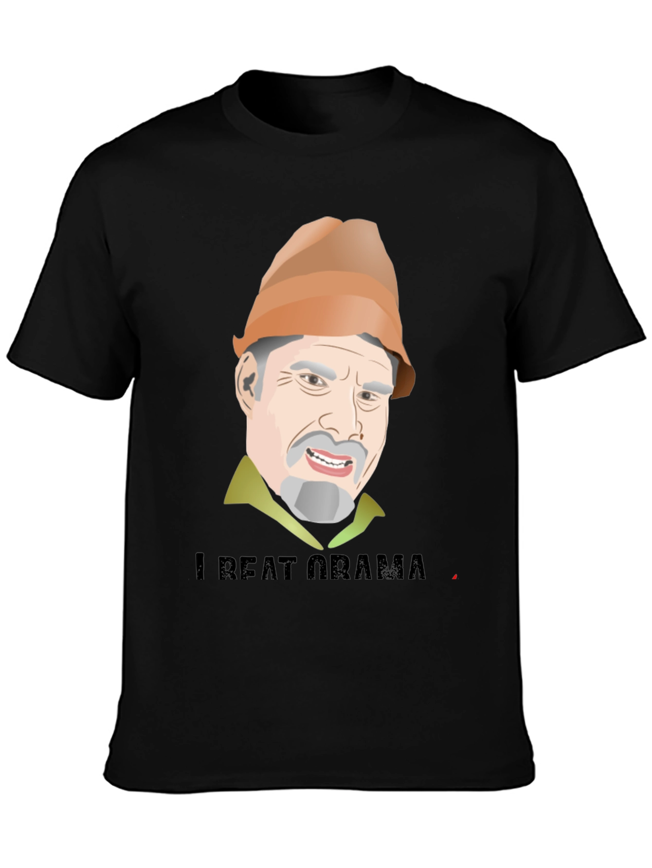 Black I Beat Obama T-Shirt Funny Political Humor Tee view 3