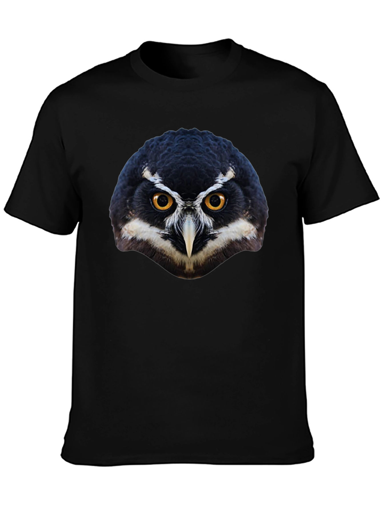 Black Owl Face Graphic Black T-Shirt view 3