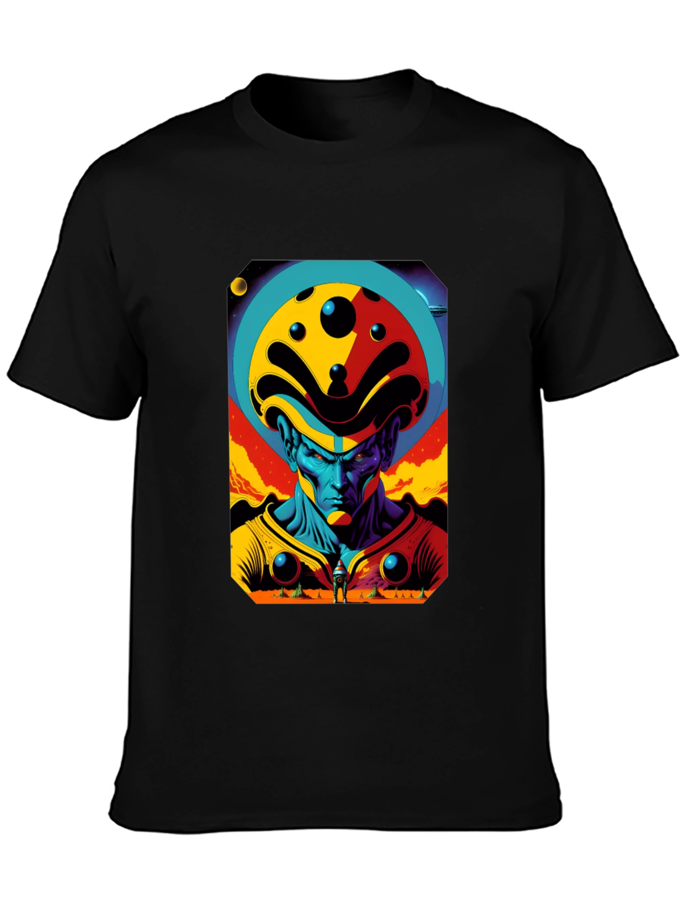 Black Retro Sci-Fi Alien Graphic Tee - Modern Comfort view 3