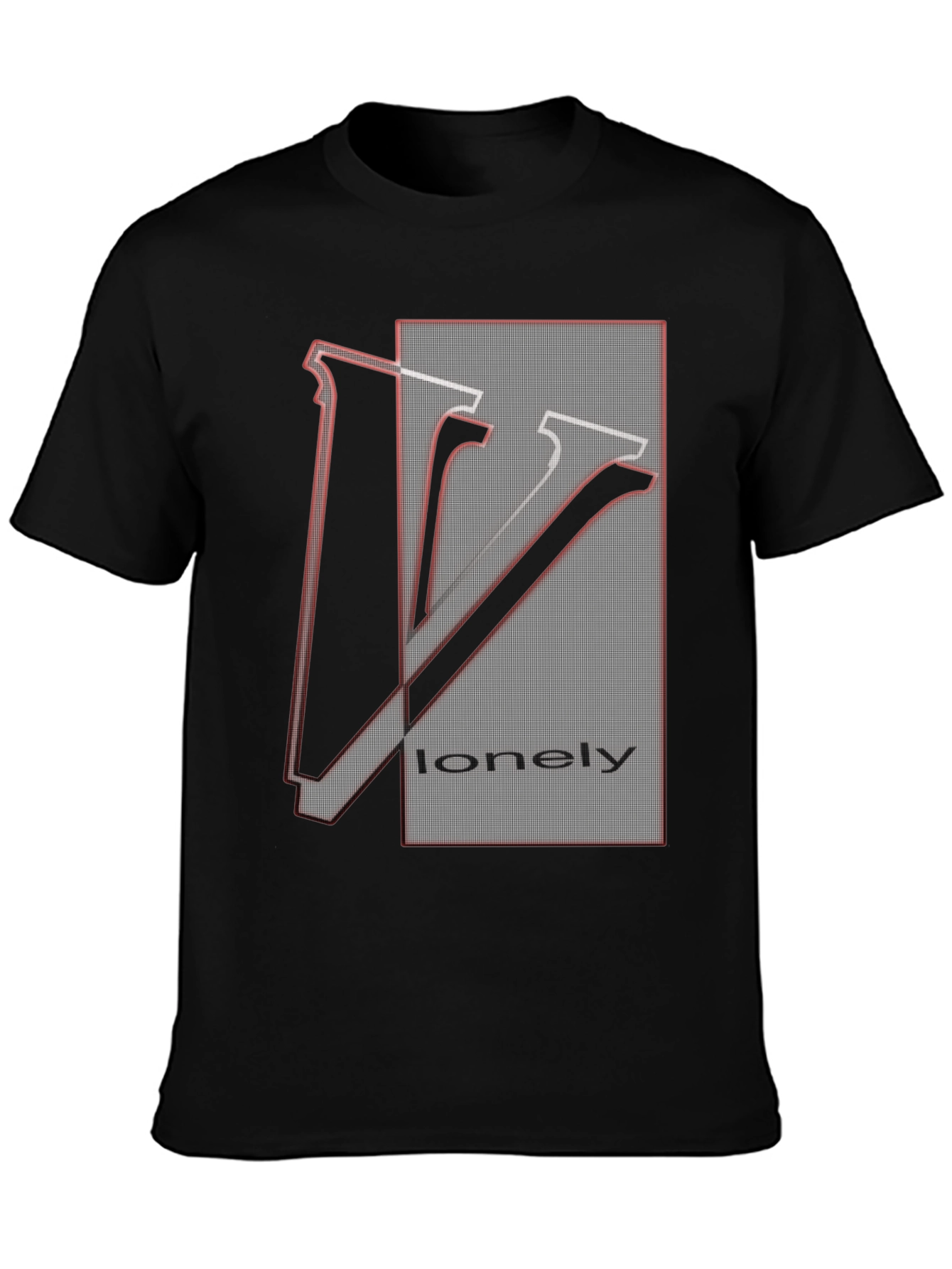 Black Lonely Graphic Tee - Unique Design, Soft Cotton Blend view 3