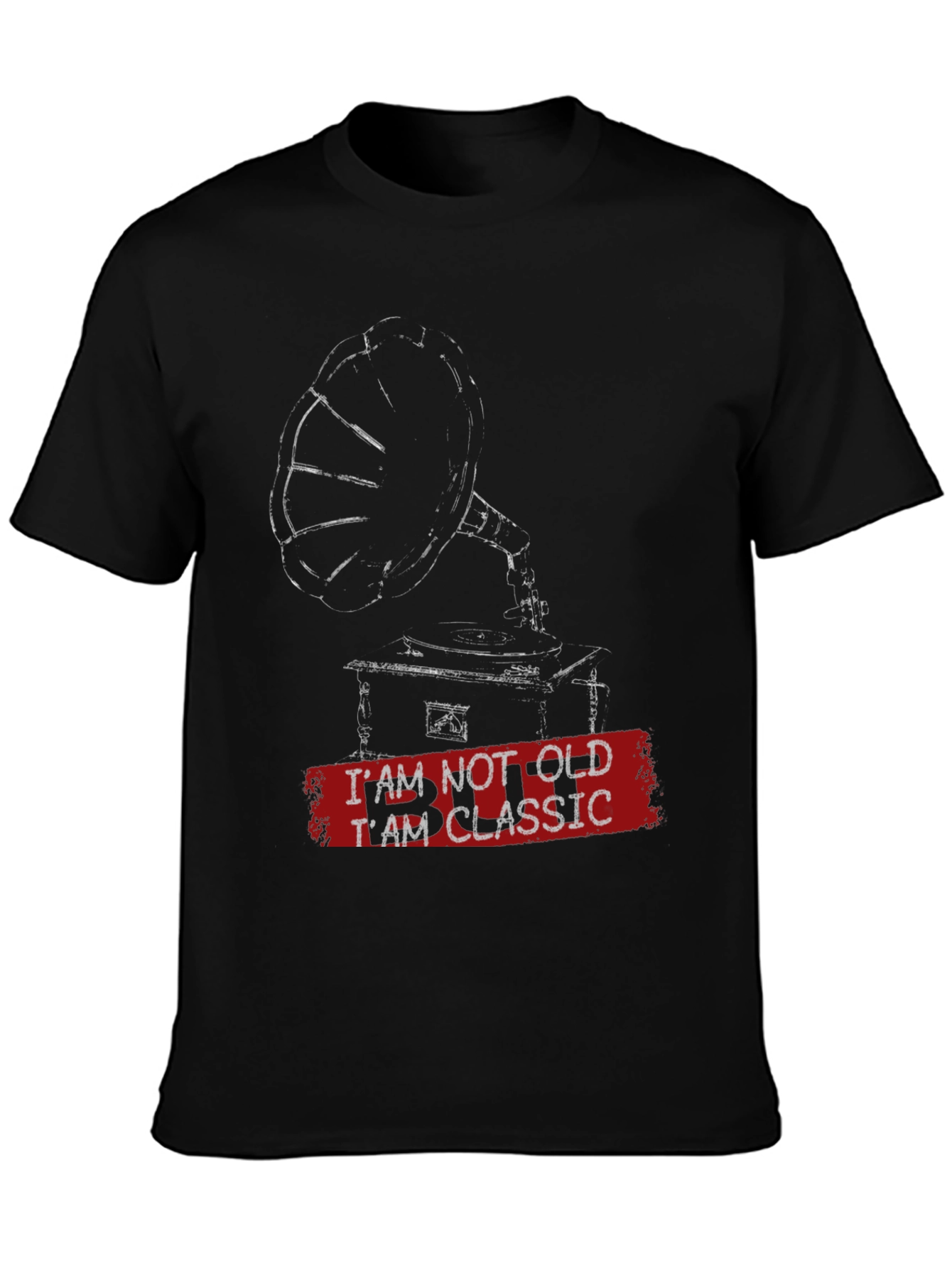 Black Classic Phonograph Graphic Tee - I'm Not Old, I'm Classic view 3