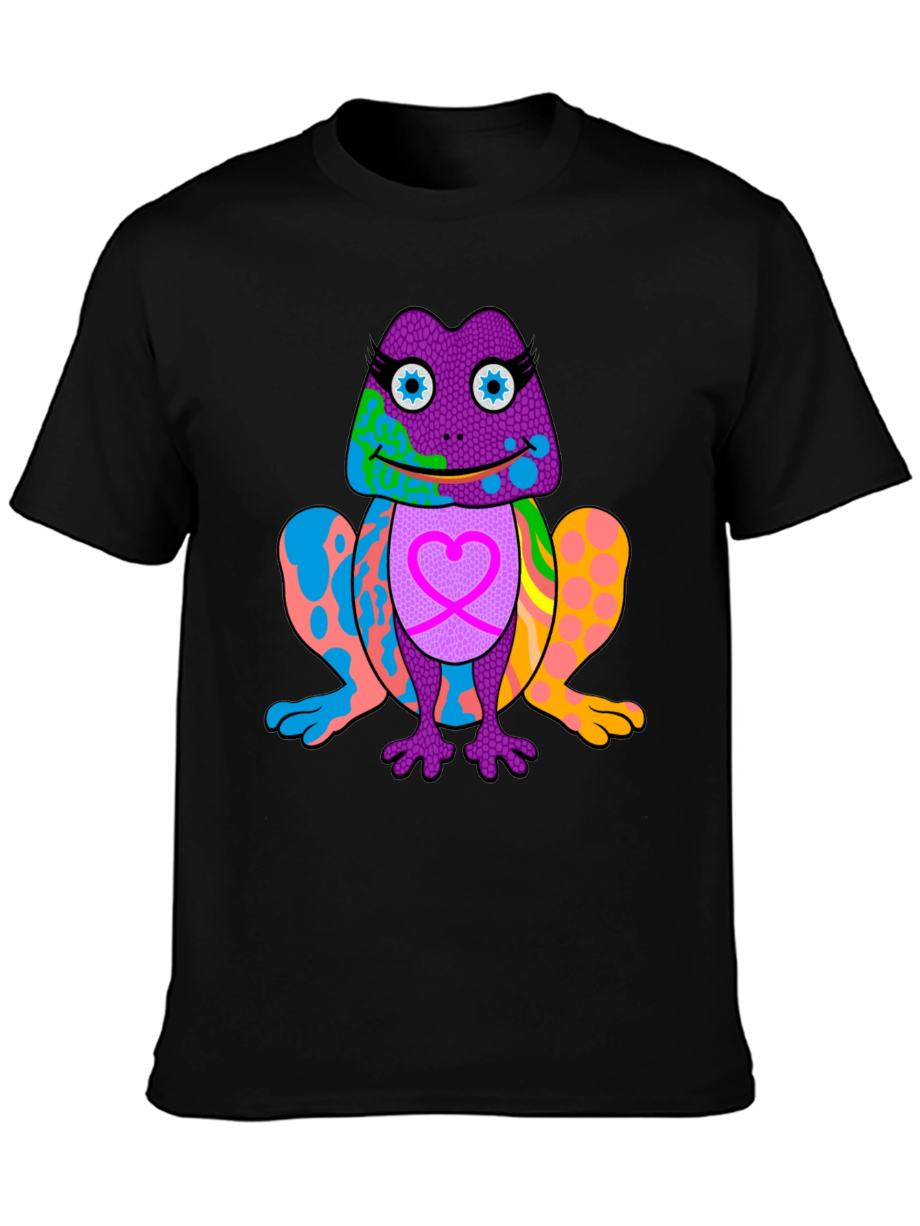 Black Funky Frog Graphic Tee - Vibrant & Unique Design view 3