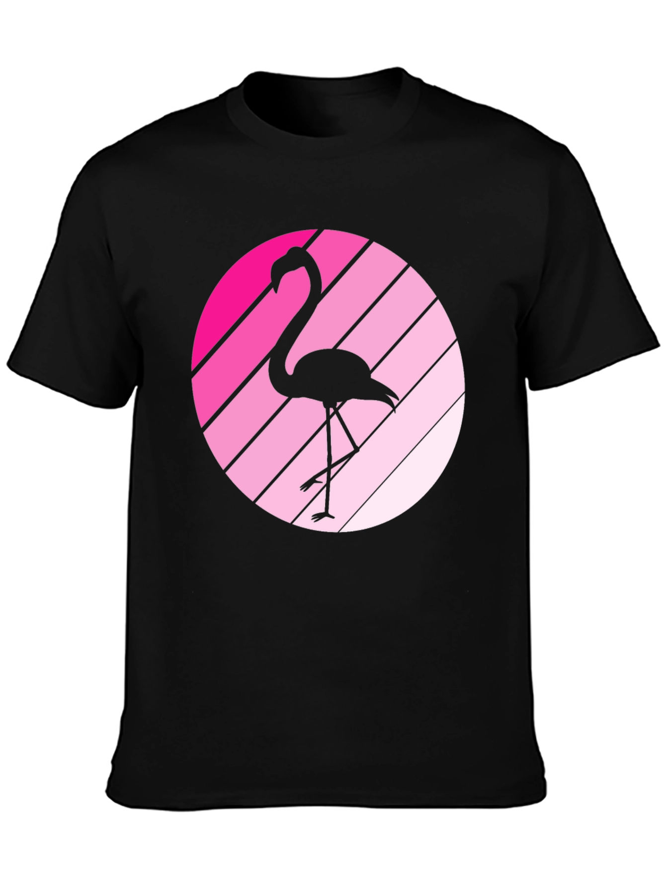 Black Flamingo Sunset Black Graphic Tee view 3