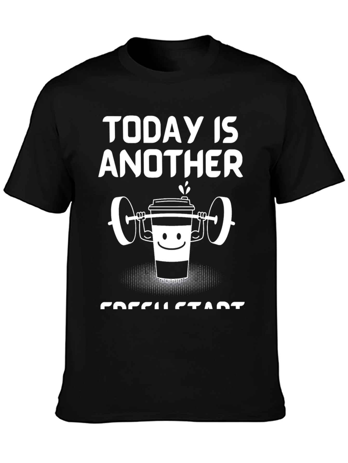 Black Funny Workout Coffee Graphic T-Shirt view 3