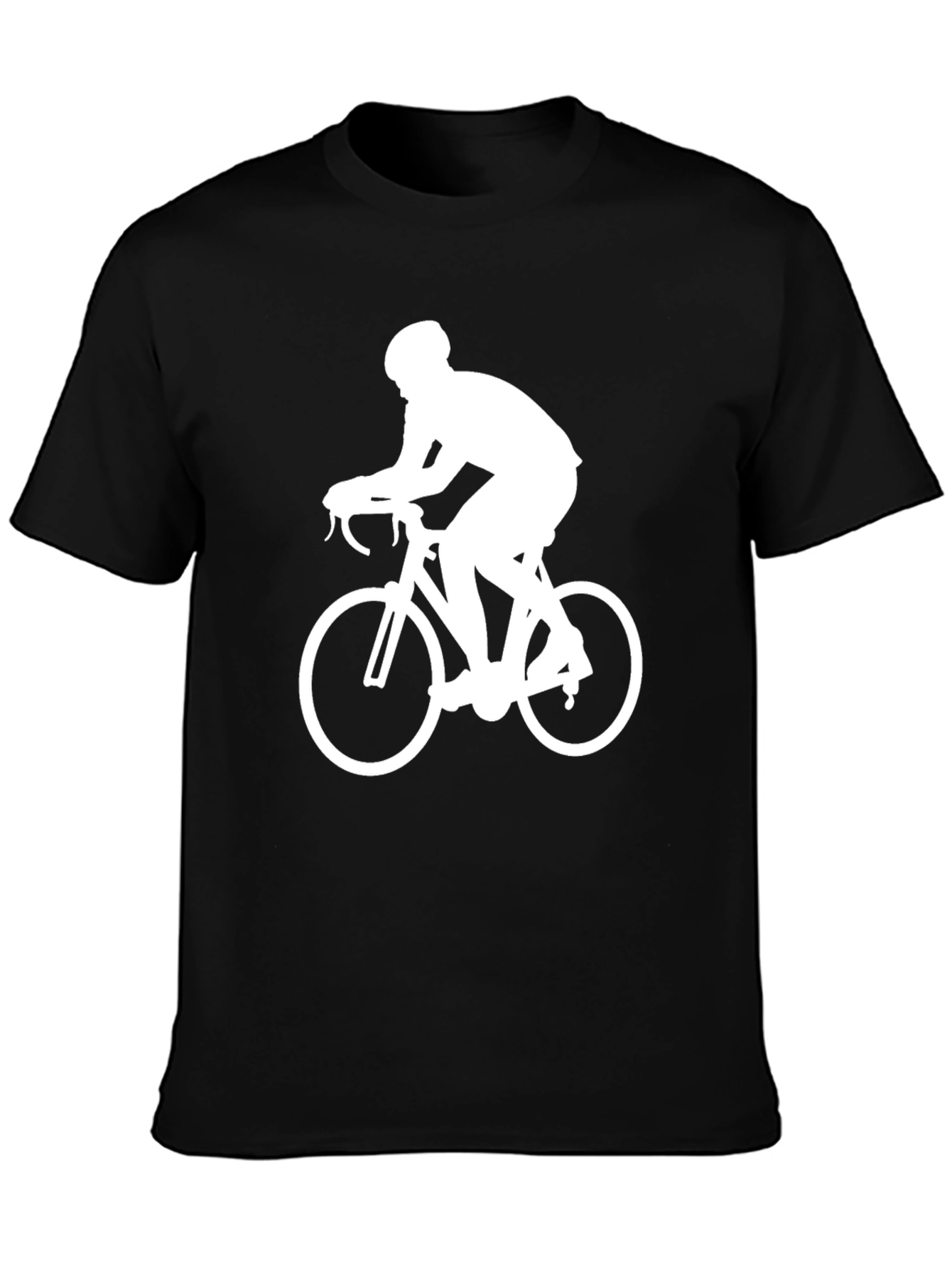 Black Cyclist Graphic Tee - Black Cotton Blend view 3
