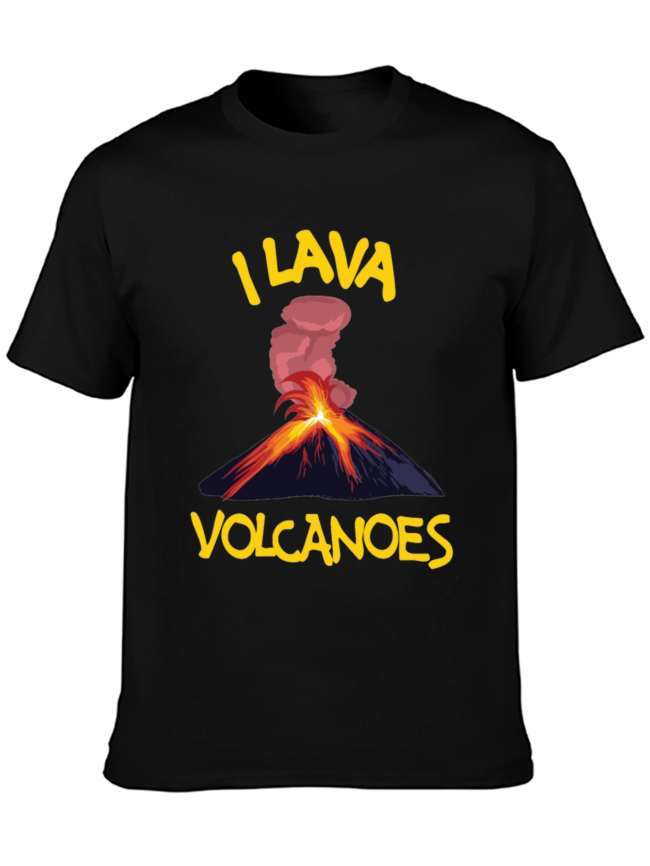 Black I Lava Volcanoes T-Shirt - Funny Volcano Lover Tee view 3