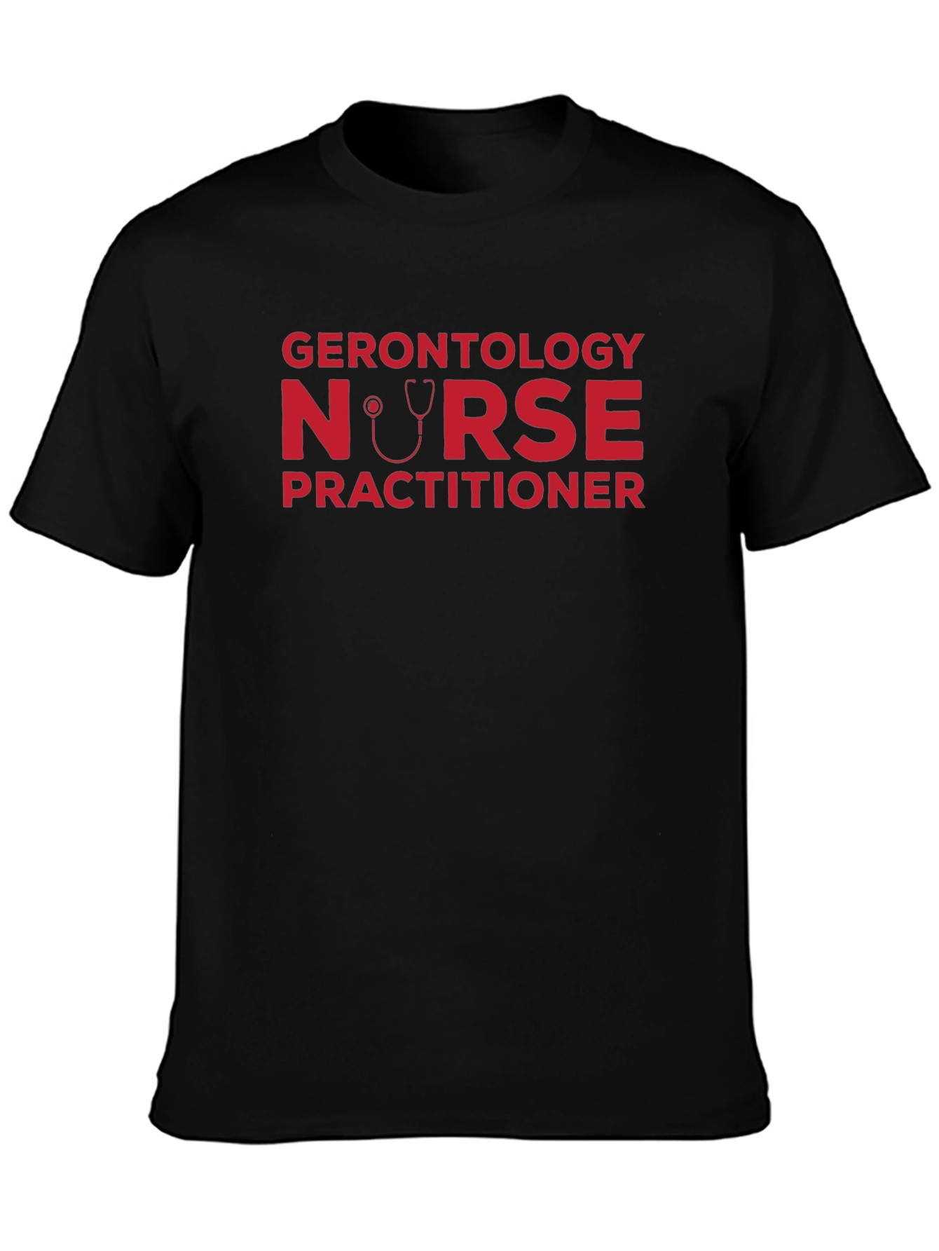 Black Gerontology Nurse Practitioner Black T-Shirt view 3