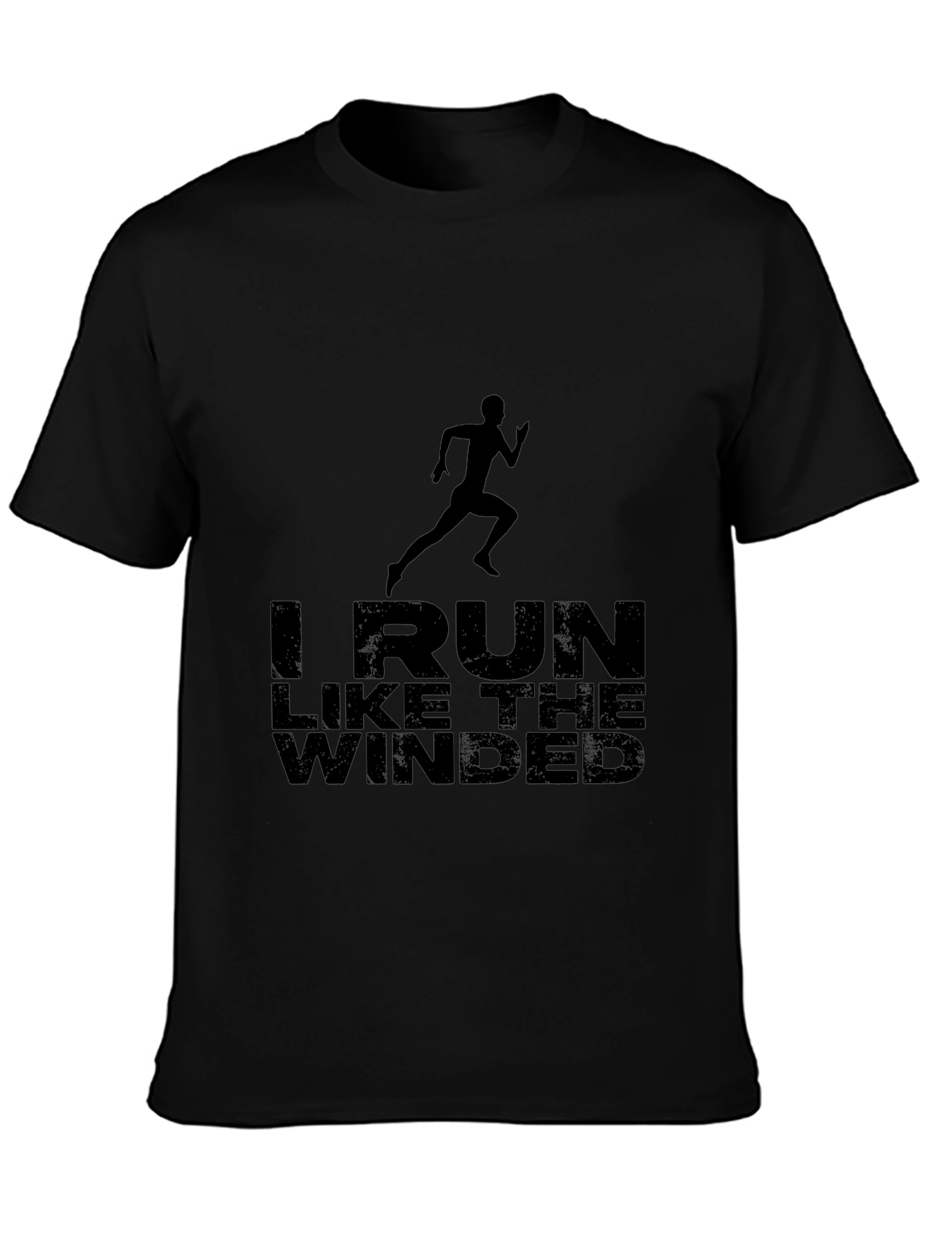 Black I Run Like The Winded Graphic T-Shirt view 3