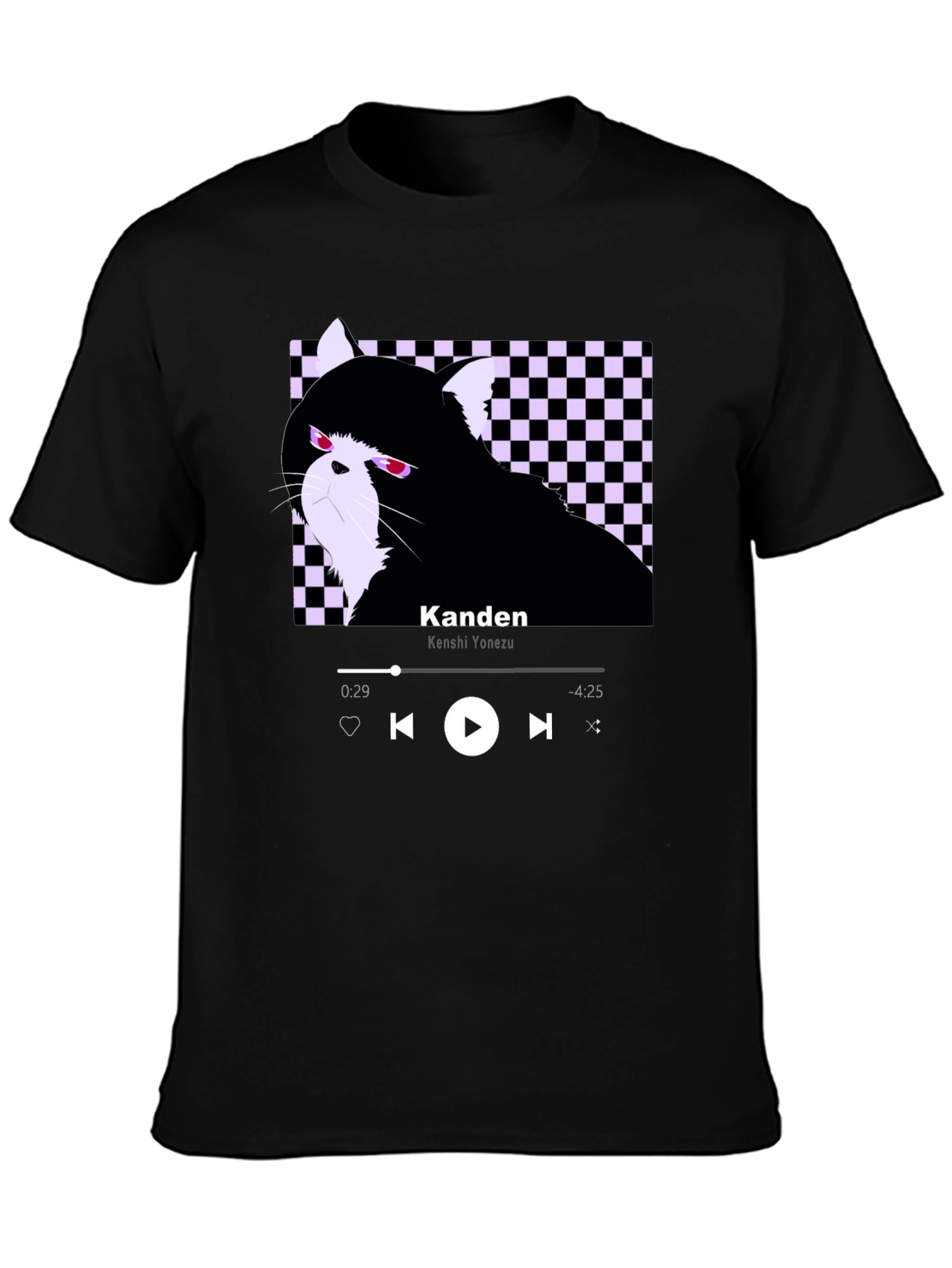 Black Kanden Cat T-Shirt - Graphic Tee view 3