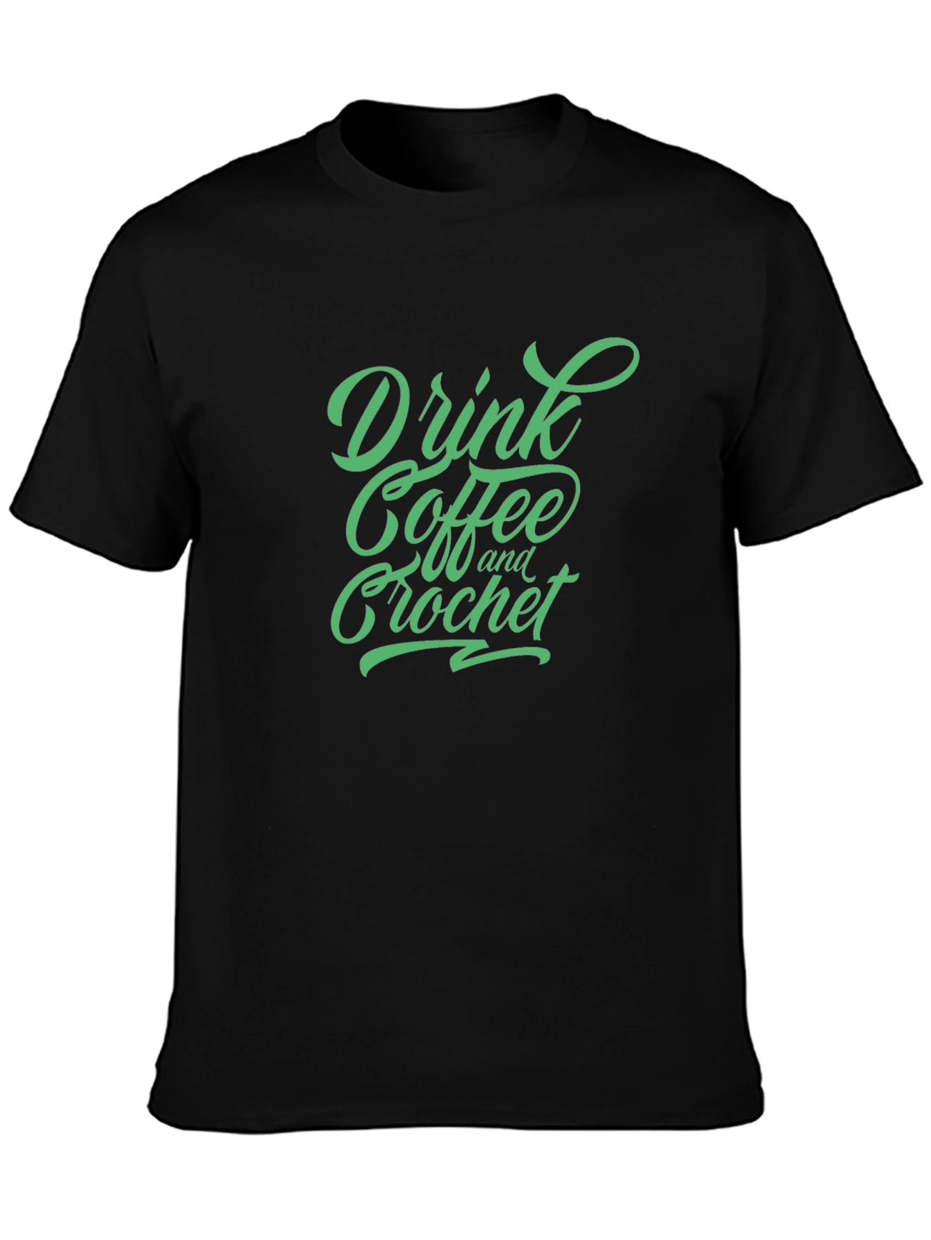 Black Drink Coffee and Crochet Graphic Tee - Black view 3