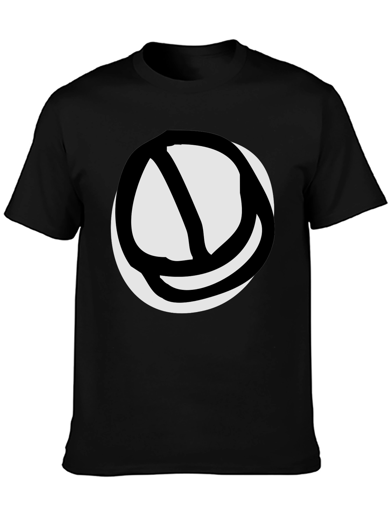 Black Abstract Circle Graphic Tee - Black view 3
