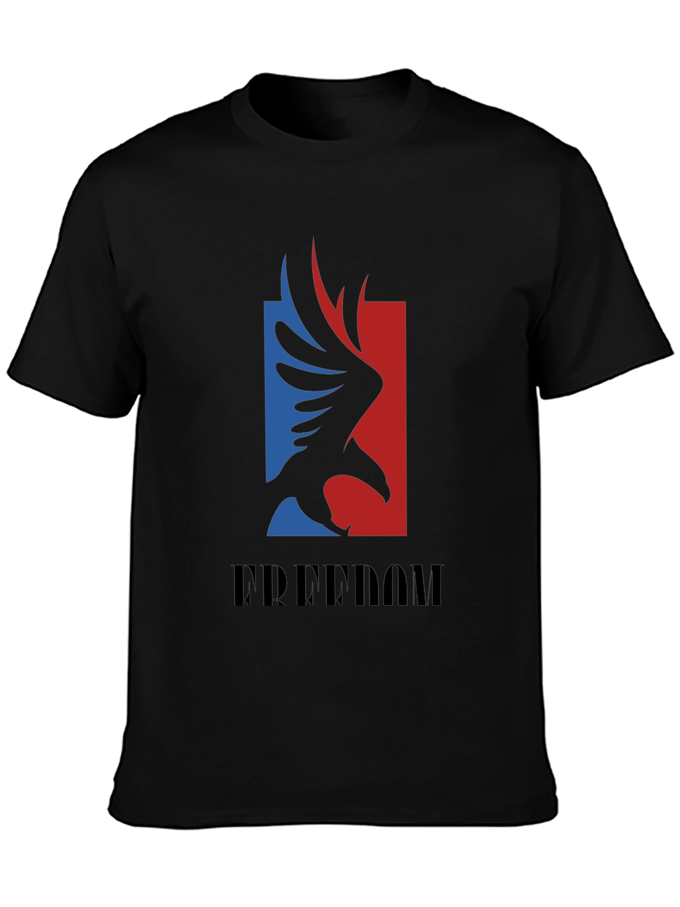 Black Freedom Eagle Graphic Tee - Patriotic Black T-Shirt view 3