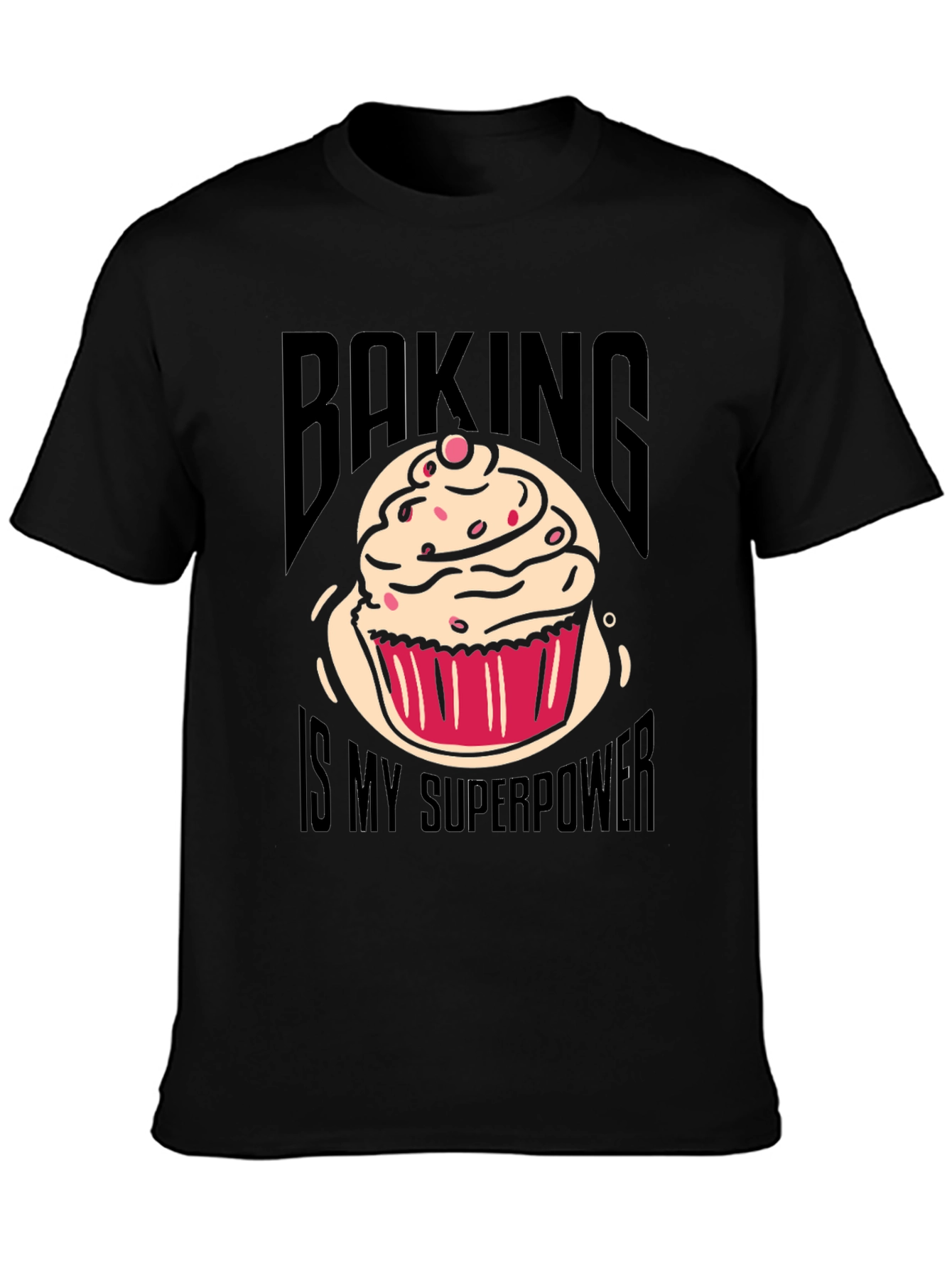Black Baking is My Superpower Graphic T-Shirt view 3