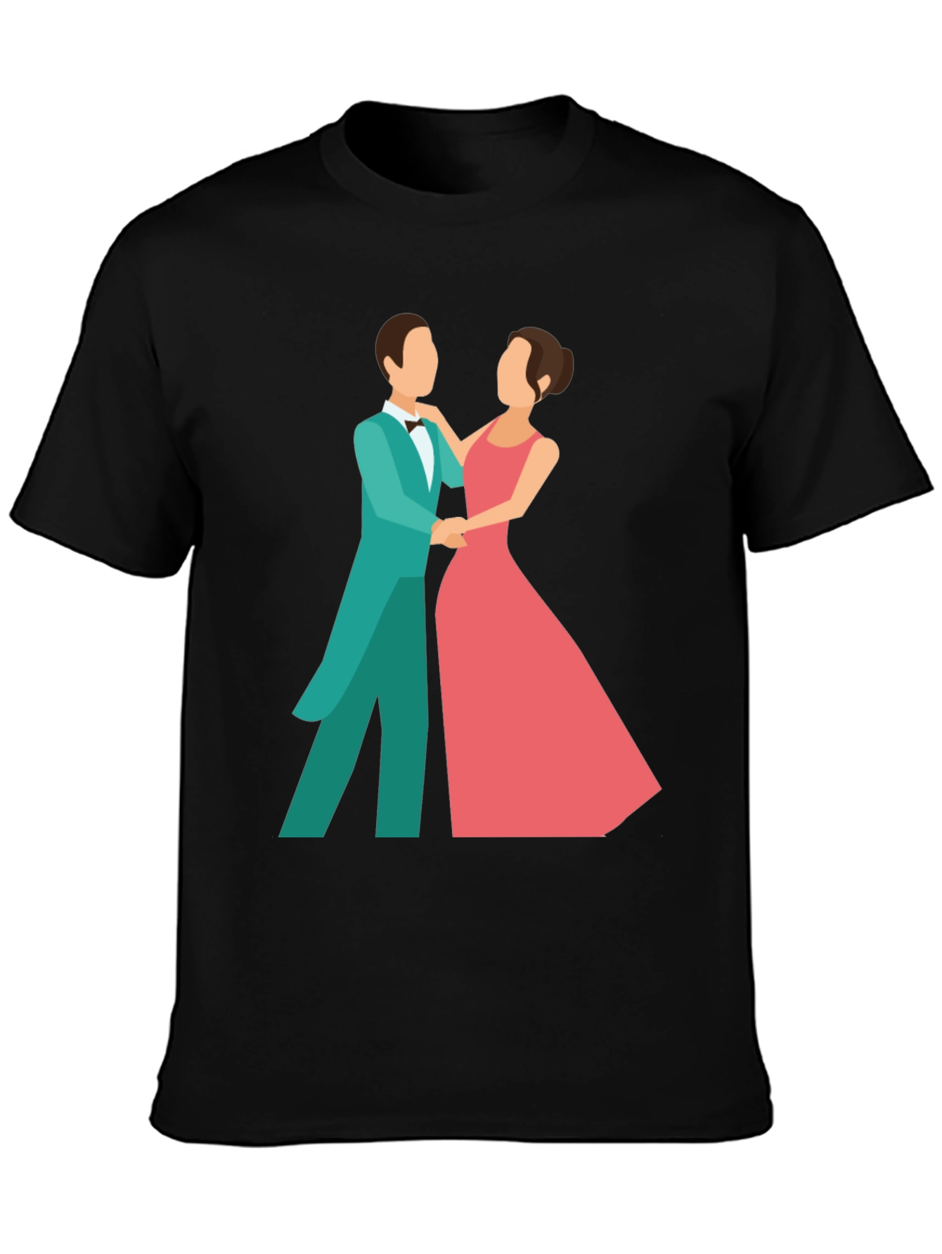 Black Elegant Dance Graphic Tee - Black view 3