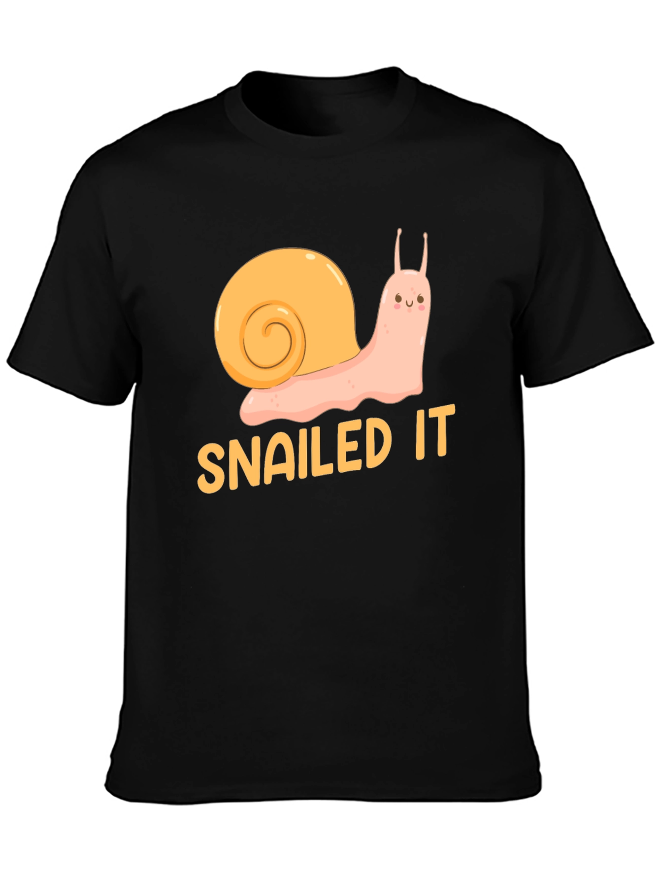 Black Snailed It! Funny Snail Graphic T-Shirt - Black Cotton Tee view 3