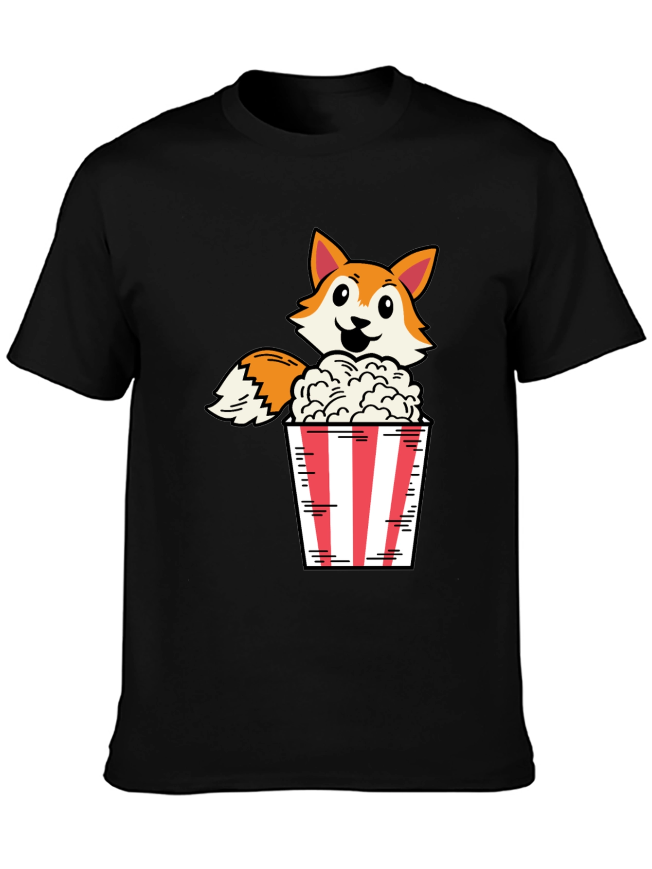 Black Fox Popcorn Black T-Shirt view 3