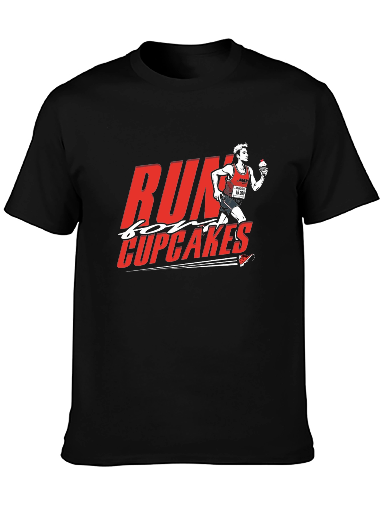 Black Run for Cupcakes Graphic Tee - Black Cotton view 3