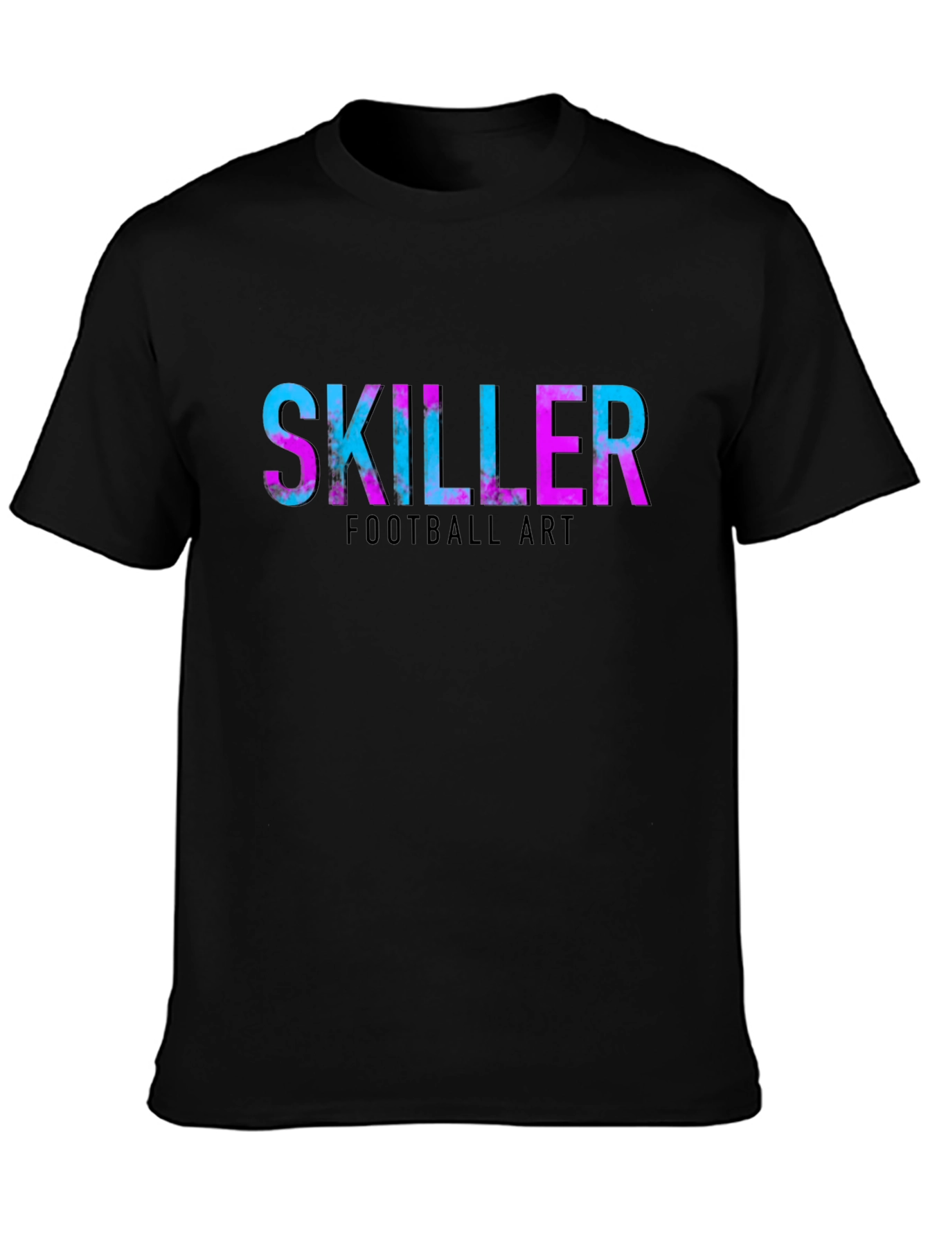 Black Skiller Football Art Graphic T-Shirt view 3