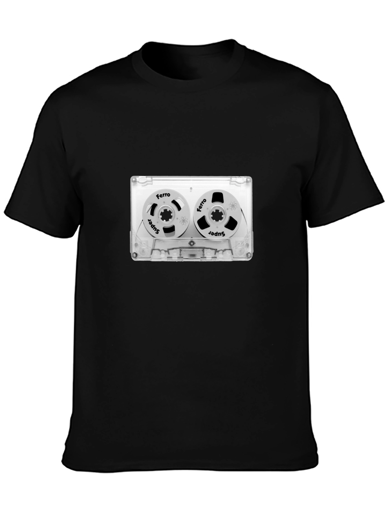 Black Retro Cassette Tape Graphic Tee - Black Unisex T-Shirt view 3
