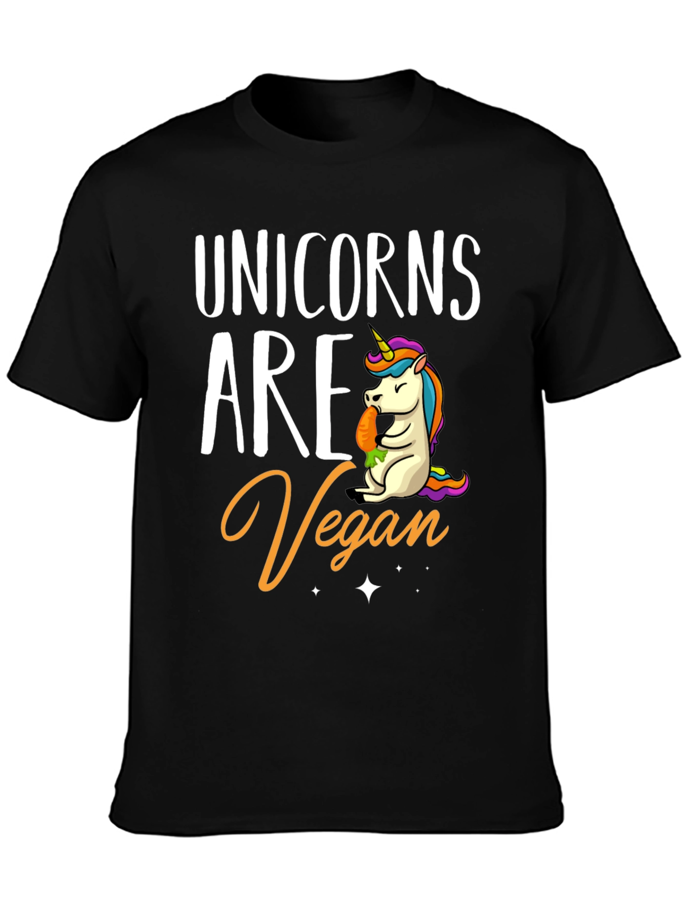 Black Unicorn Vegan T-Shirt - Black Graphic Tee view 3