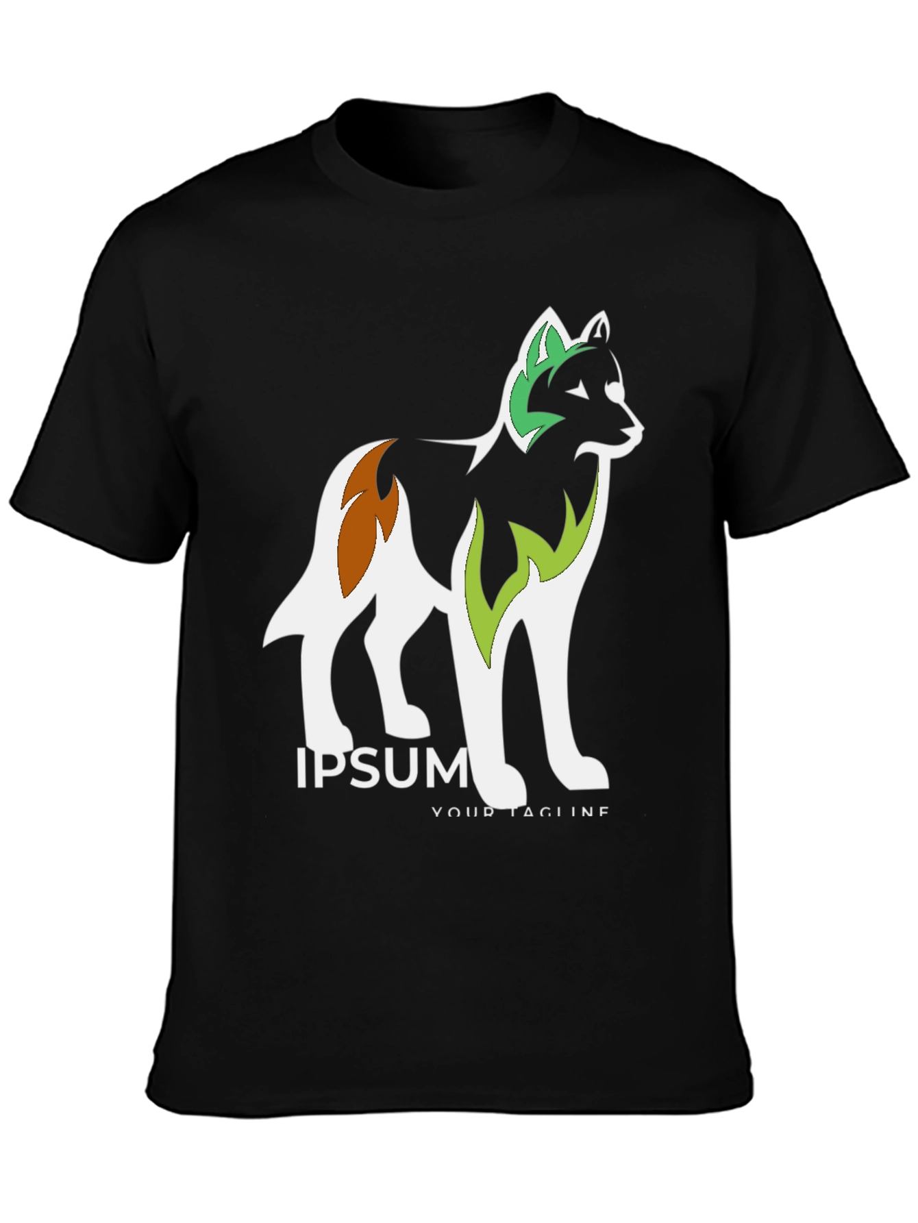 Black Black Graphic Tee - Artistic Dog Design view 3